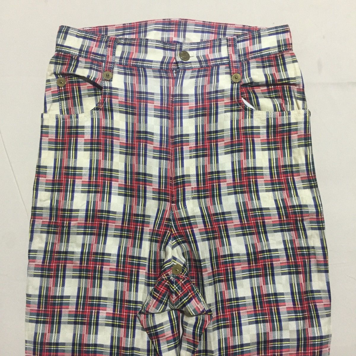 Issey Miyake Vintage Mercibeaucoup Issey Miyake Drop Crotch Tartan Pants Size US 29 - 3 Thumbnail