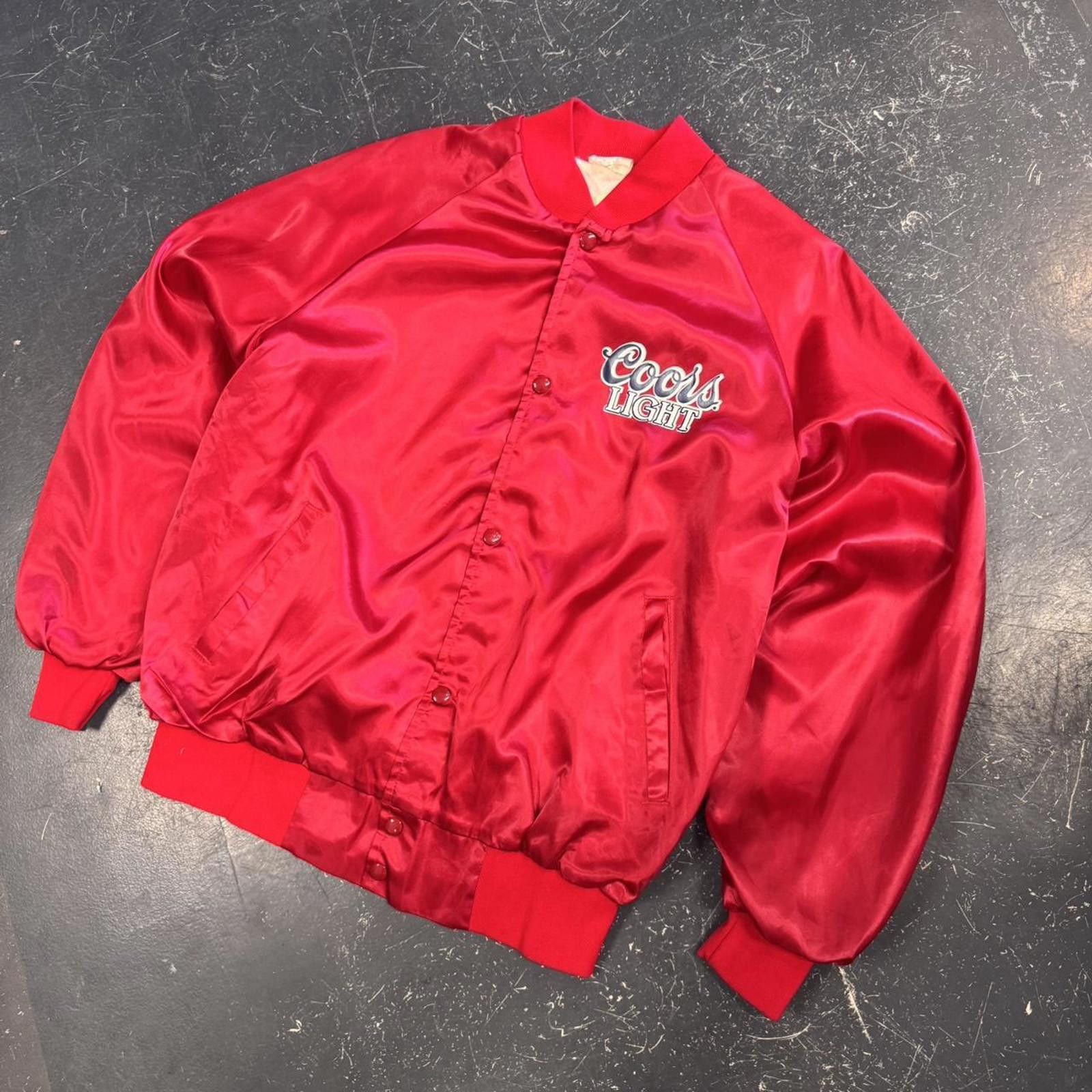 Budweiser × Vintage Vintage 80s Coors Light Silver Bullet Satin Jacket Size US XL / EU 56 / 4 - 5 Thumbnail