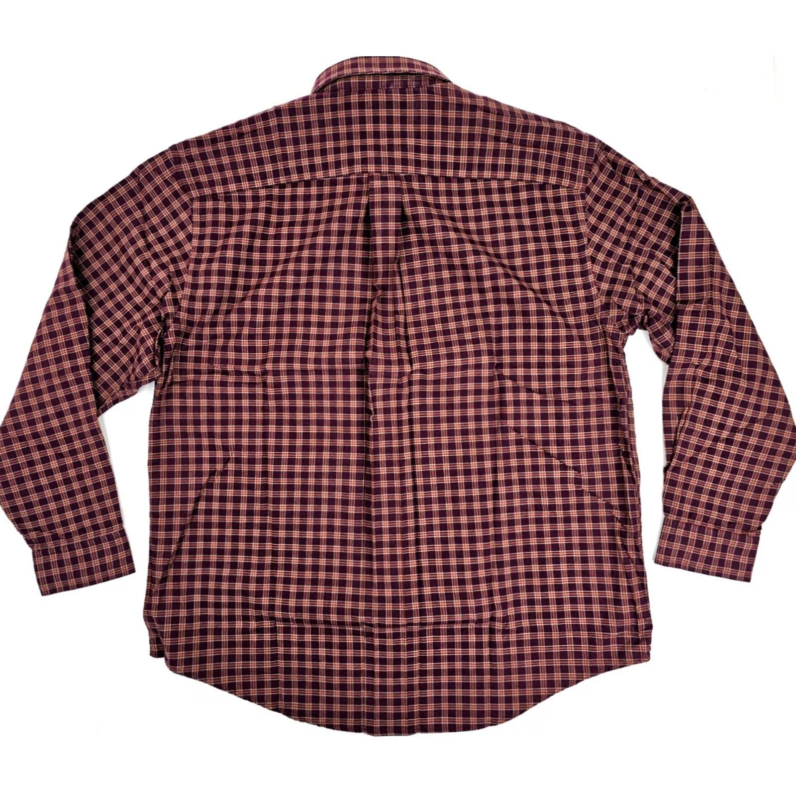 Vintage GH Bass Earth Wash Oxford Cotton Flannel Shirt Men L Burgundy Orange NWT Windwash Oxford Plaid Button-Down Size US L / EU 52-54 / 3 - 7 Thumbnail