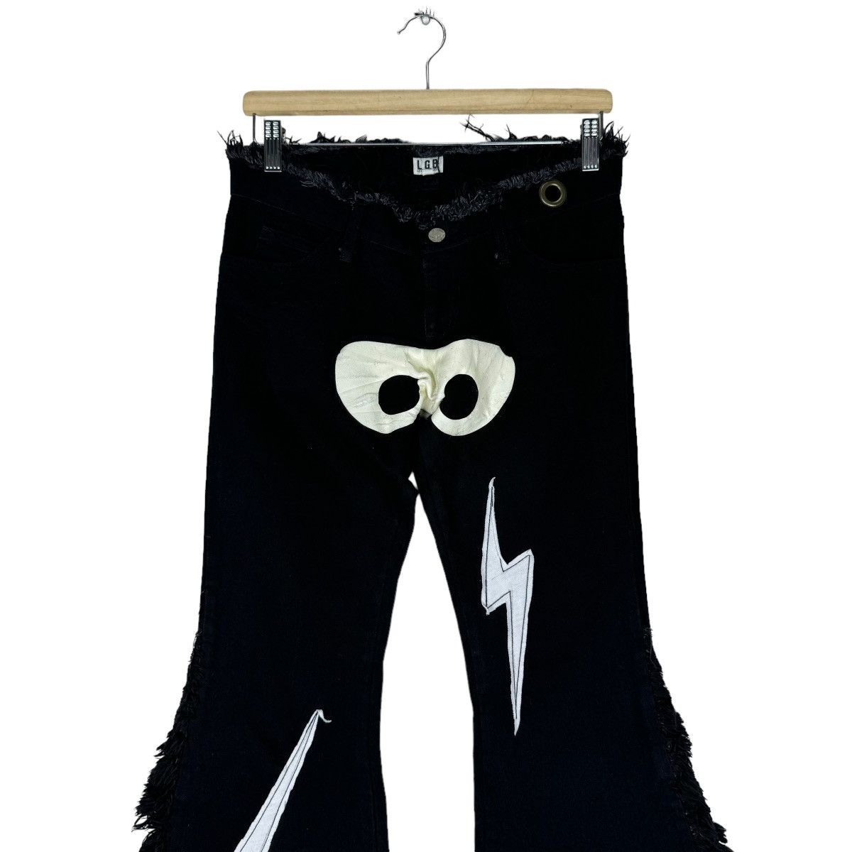 Le Grande Bleu (L.G.B.) 🌟L.G.B MANIACS FLARE CUSTOM SKELETON PANTS Size US 30 / EU 46 - 4 Thumbnail