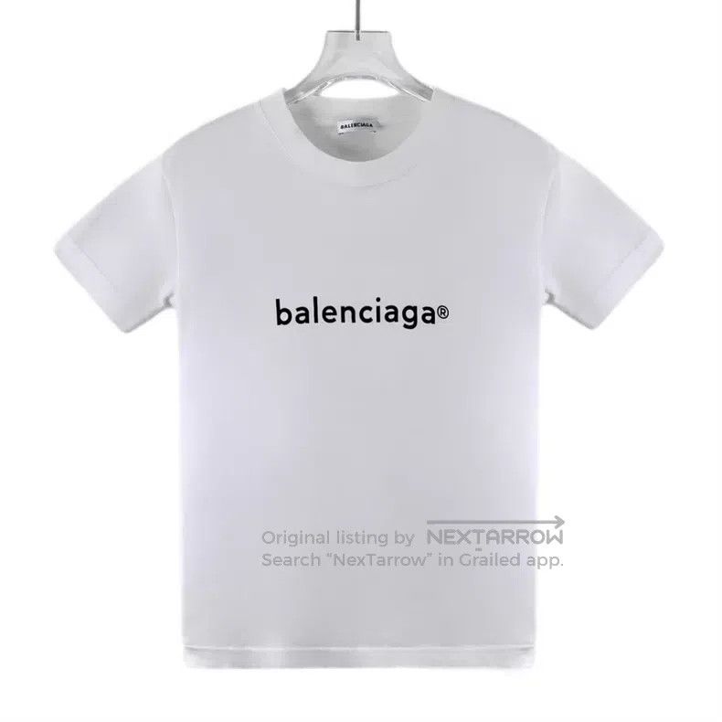 Balenciaga Balenciaga White Logo Letter Printed Cotton Crew Neck Shor Size US XS / EU 42 / 0 - 1 Thumbnail