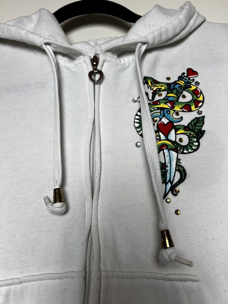 Ed Hardy Vintage Ed Hardy True Love Zip Up Hoodie Sweatshirt Size L / US 10 / IT 46 - 6 Thumbnail