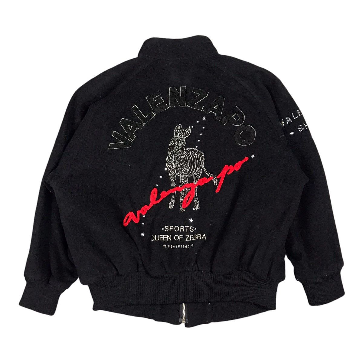 VALENZAPO BLACK ZIPPER WOOL JACKET