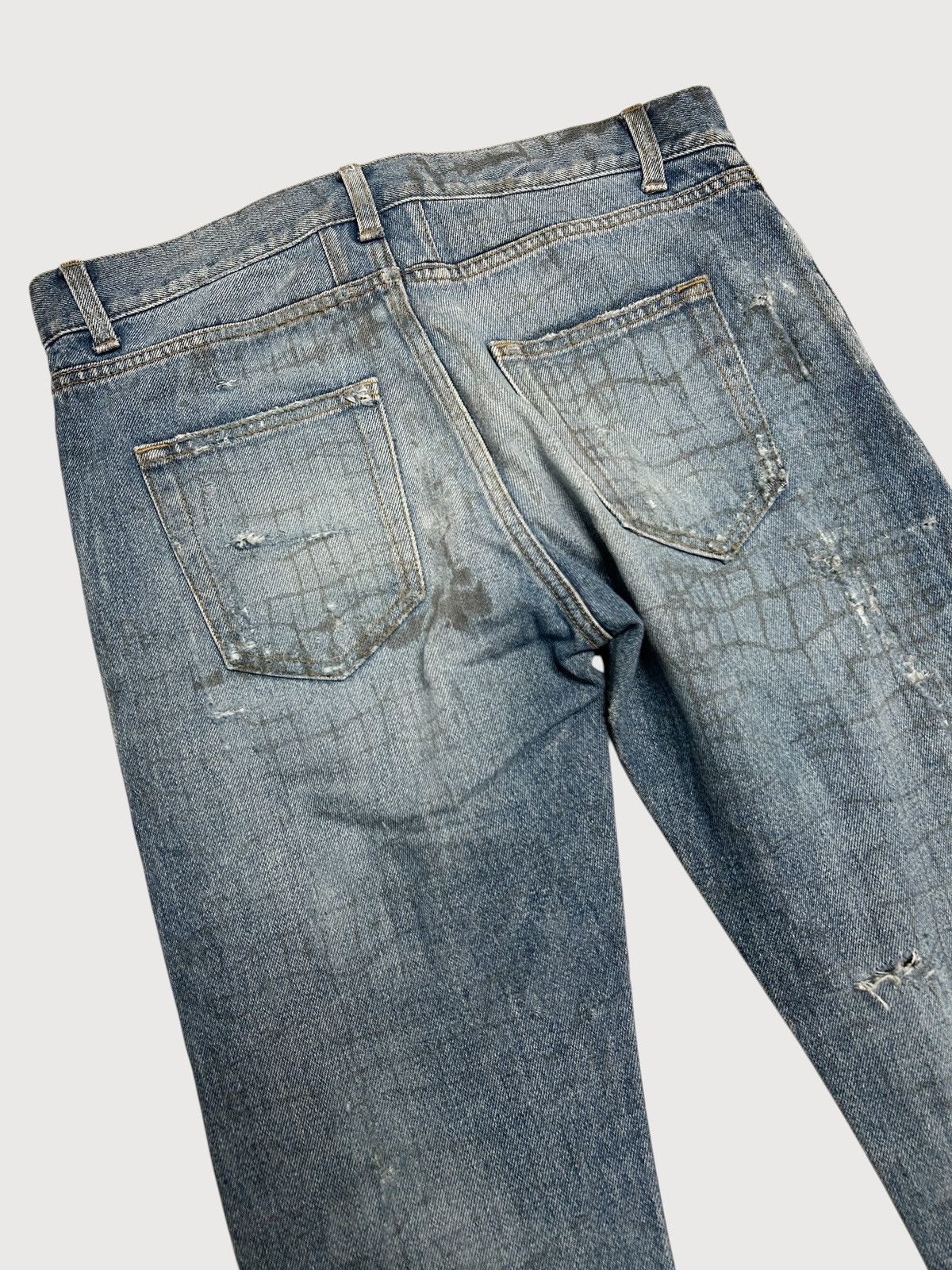 Saint Laurent Paris 2016 Repaired Croc Print Denim Size US 30 / EU 46 - 4 Thumbnail