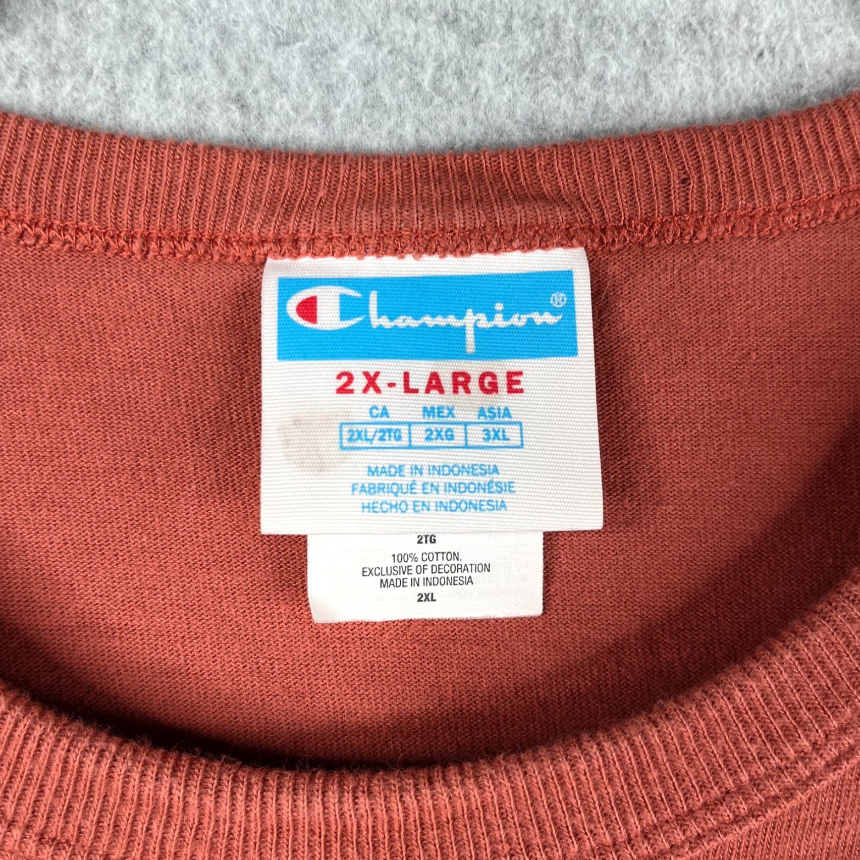 Champion Champion T Shirt 2X Brick Red Textured Patch Logo Casual Mens Shirt Size US XXL / EU 58 / 5 - 4 Thumbnail