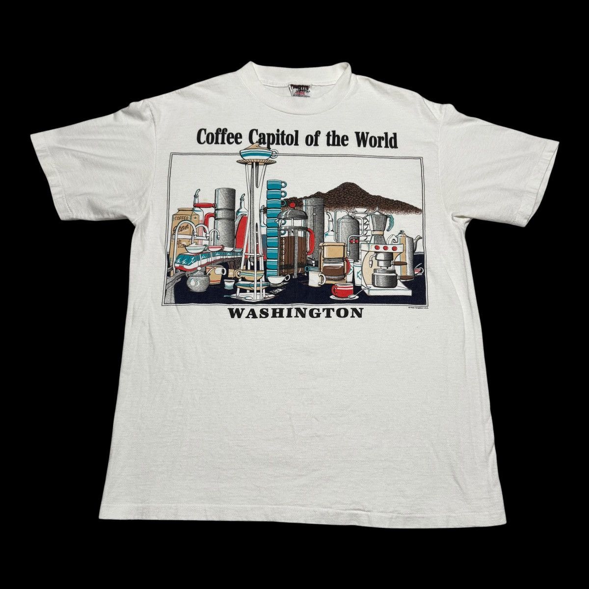 Vintage Vintage Coffee Capital of the World Washington White Shirt L Size US L / EU 52-54 / 3 - 1 Thumbnail