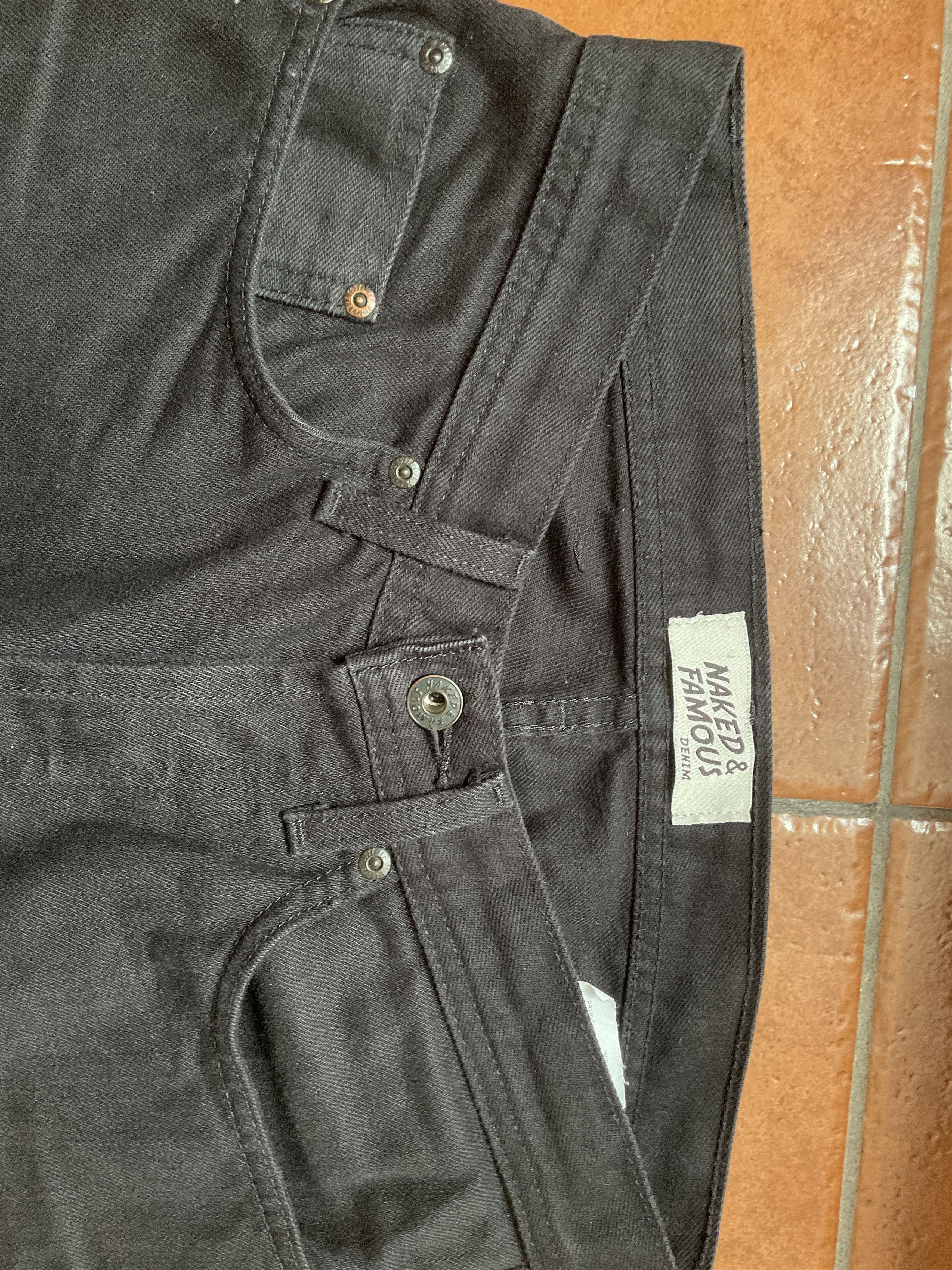 Naked & Famous Solid Black Selvedge Size US 29 - 2 Thumbnail