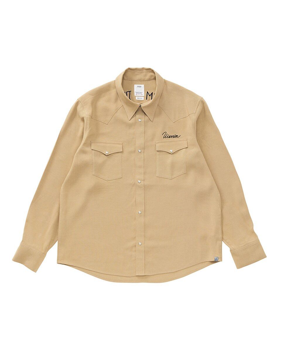 Visvim o1mle0725 Visvim Four Corners L/S Shirt in Beige Size US M / EU 48-50 / 2 - 1 Thumbnail
