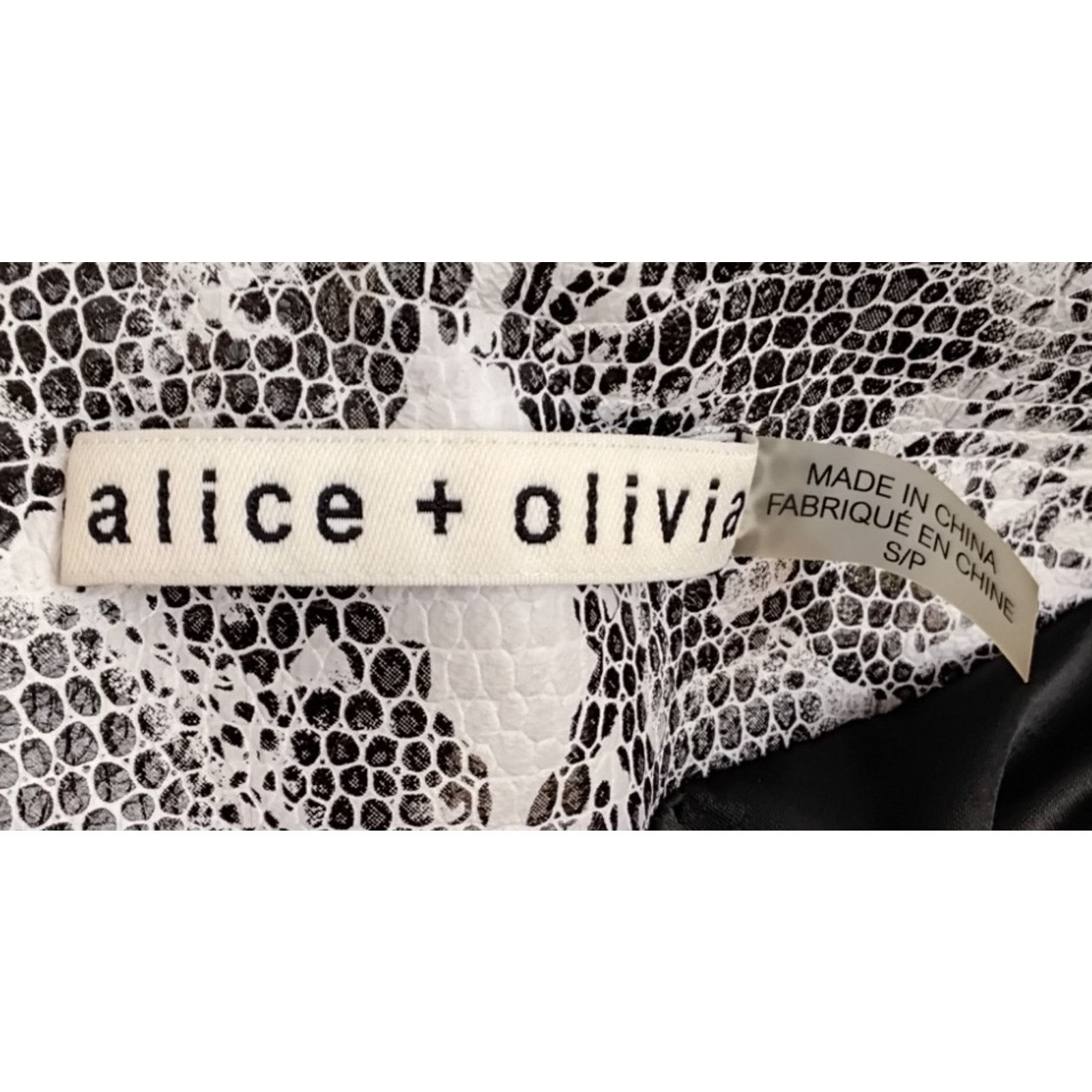 Alice + Olivia Alice & Olivia Leather Jacket Women's S Black/White Lamb Size S / US 4 / IT 40 - 14 Thumbnail