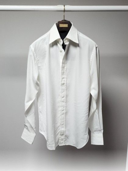 o1sm1stk0124 Silk Blend Shirt in White