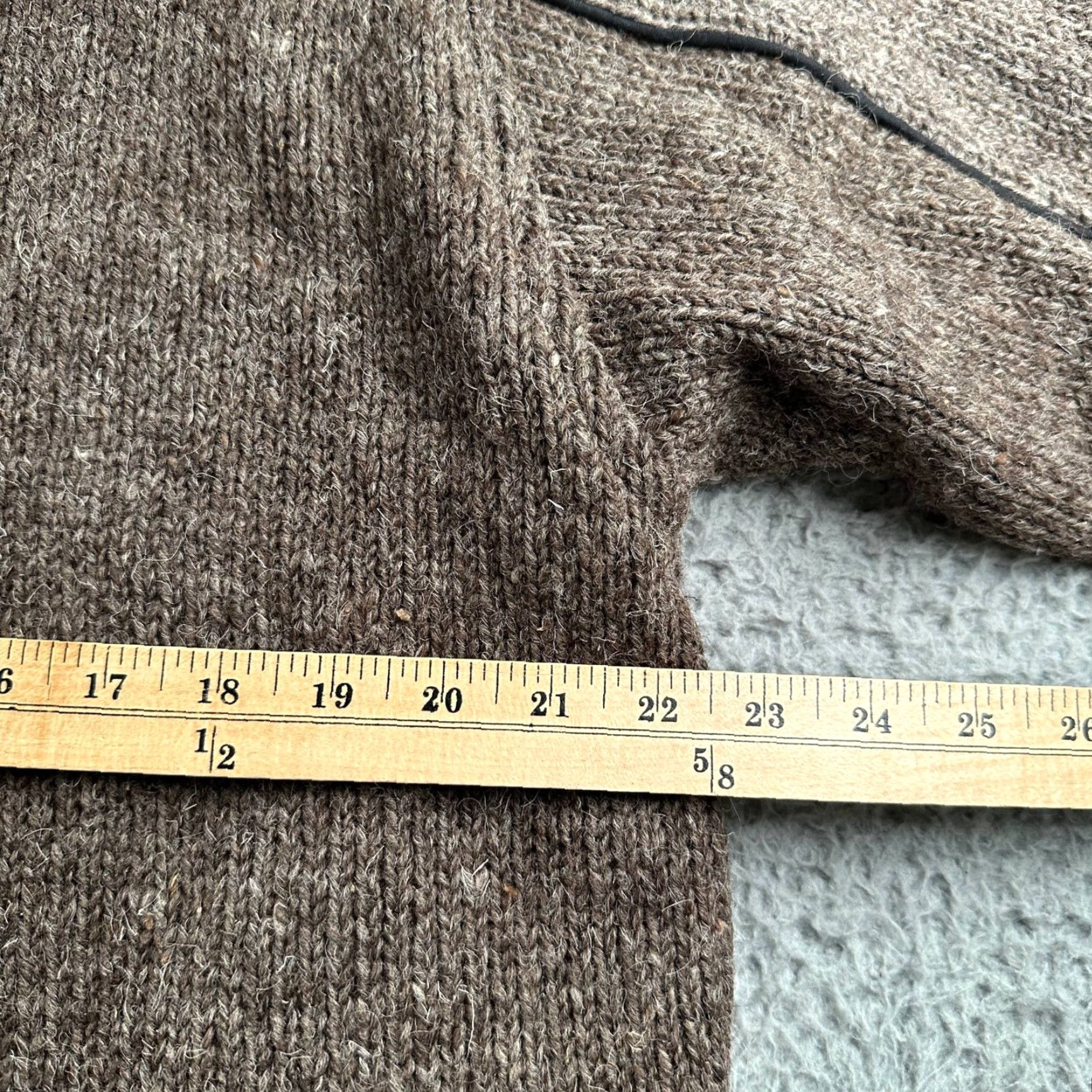Market Aran Sweater Market Wool Full Zip Jacket Mens L Brown Lined Irish Sweater Size US L / EU 52-54 / 3 - 6 Thumbnail