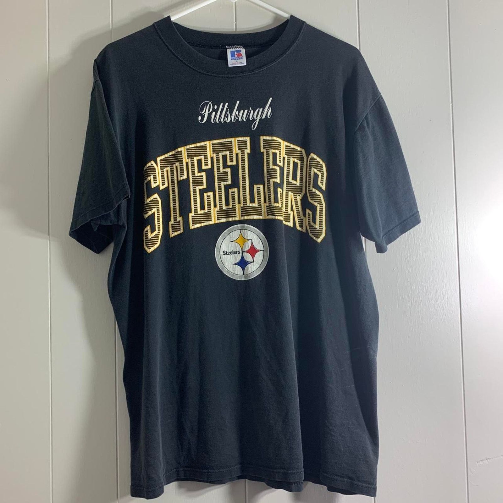 Russell Athletic vintage 90s NFL PITTSBURGH STEELERS FOOTBALL tee shirt LARGE Size US L / EU 52-54 / 3 - 2 Thumbnail