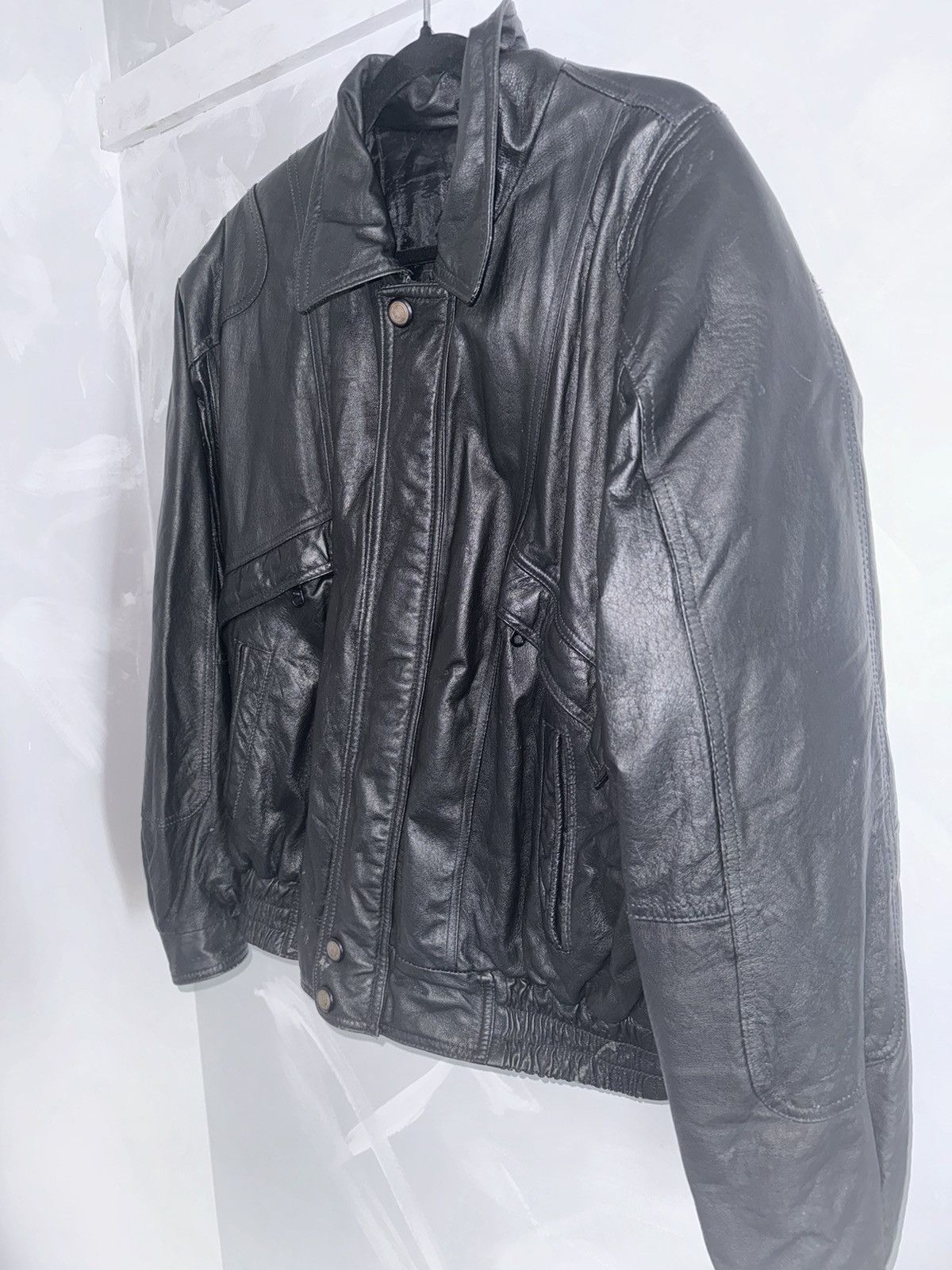 Genuine Leather × Vintage Protocol Leather Biker Jacket Cropped Avant Garde Size US L / EU 52-54 / 3 - 2 Thumbnail