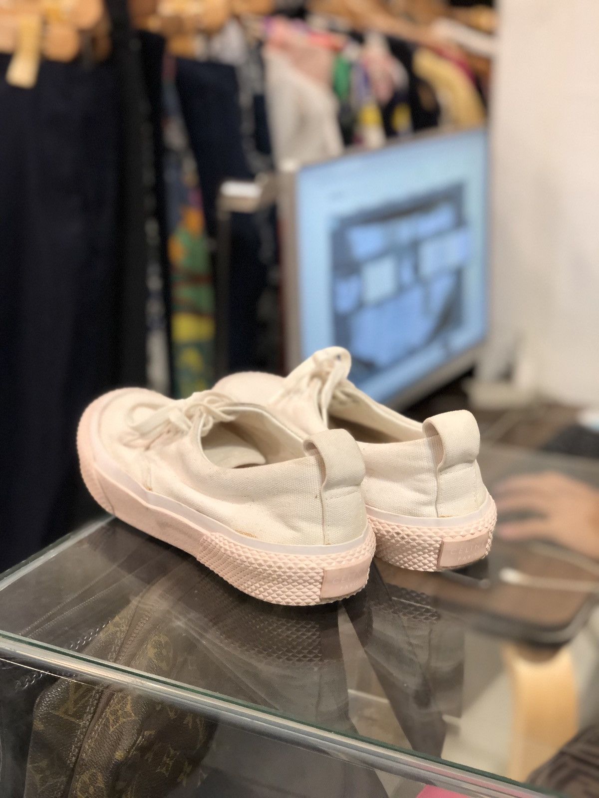 Celine Celine Paris Canvas Low Sneakers Size US 8 / IT 38 - 2 Thumbnail