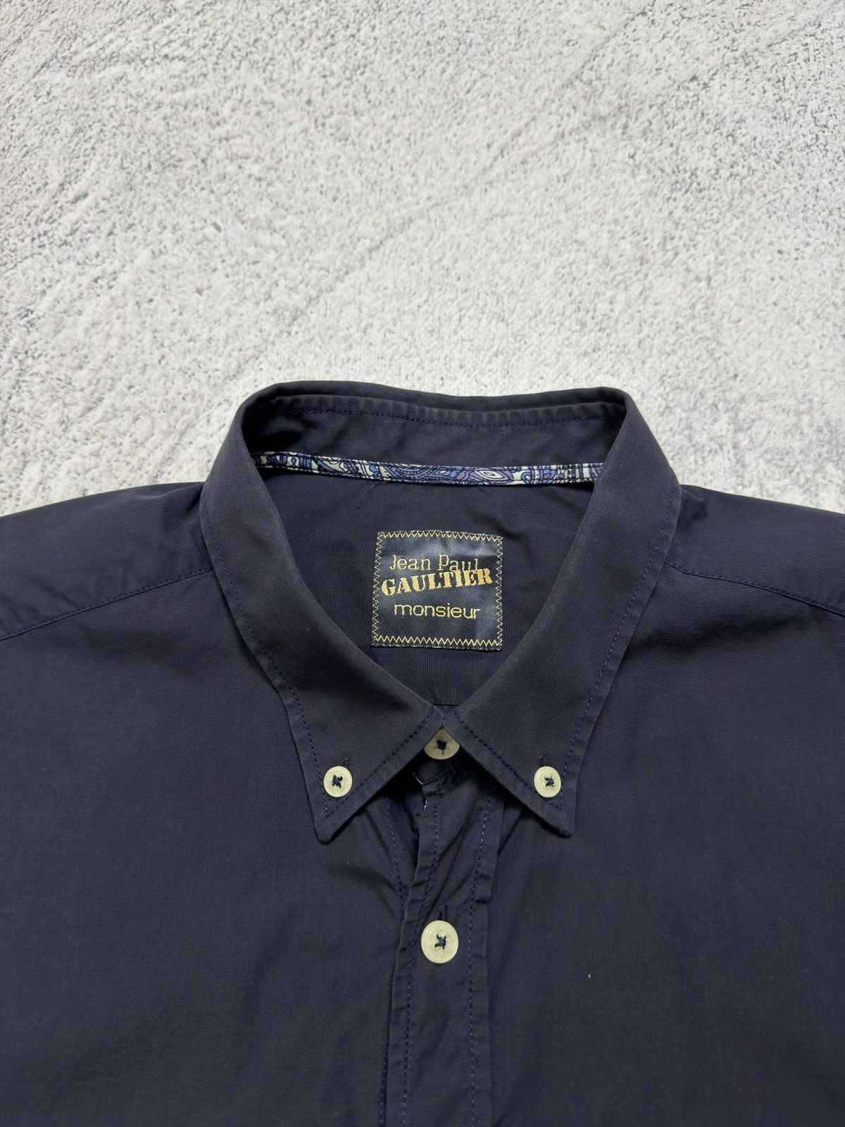 Jean Paul Gaultier Jean Paul Gaultier Monsieur Vintage Navy Button-Up Shirt Size US L / EU 52-54 / 3 - 6 Thumbnail