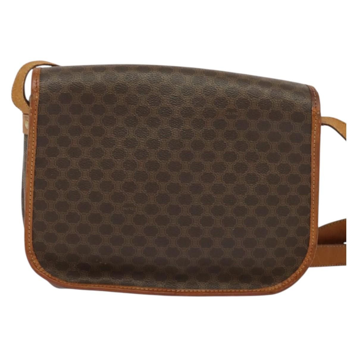Celine CELINE Macadam Canvas Shoulder Bag Pvc Leather Brown Gold Size ONE SIZE - 3 Thumbnail
