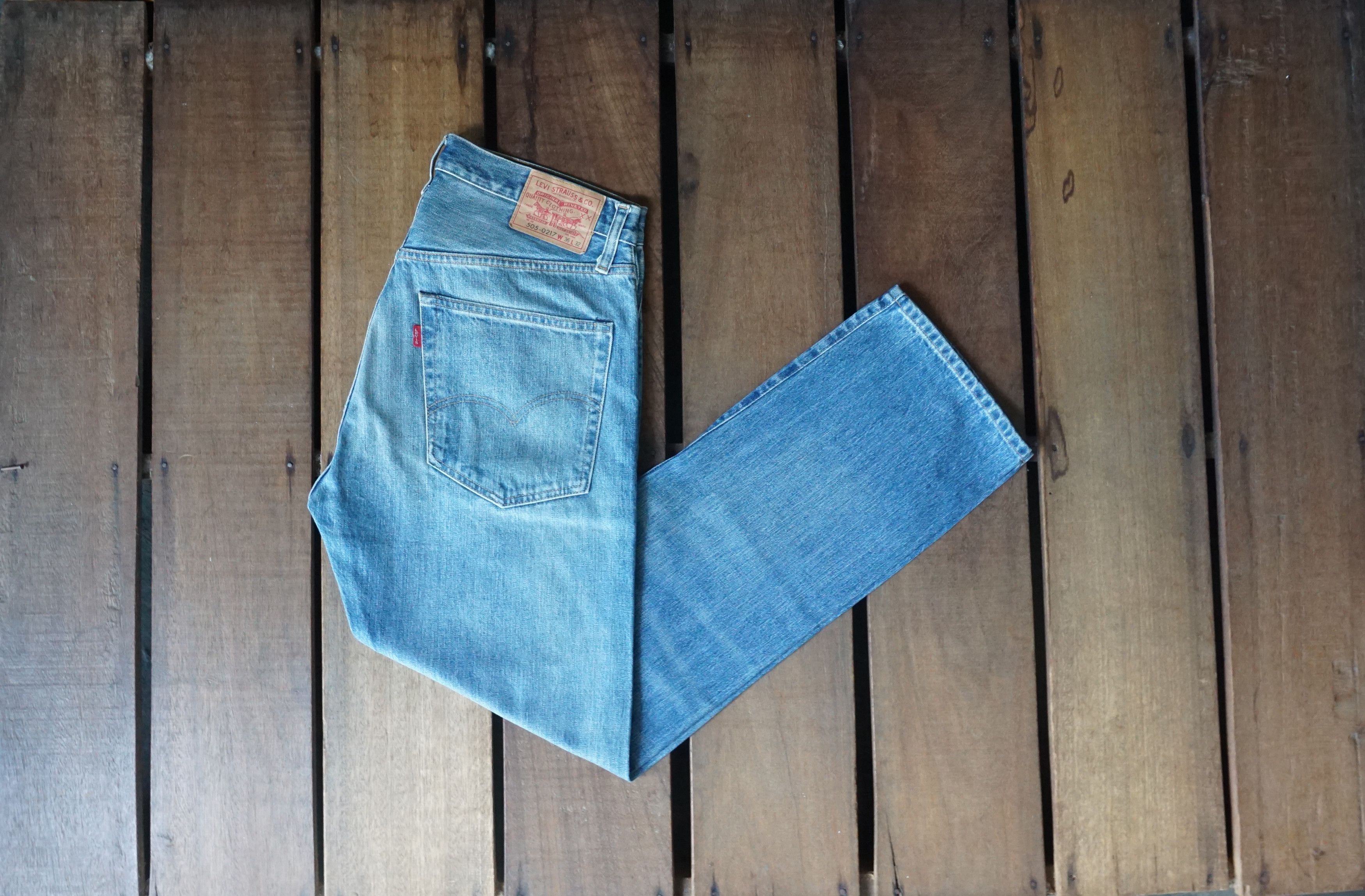 Levi's Levis 505 Big E Selvedge Jeans Size US 35 - 1 Thumbnail