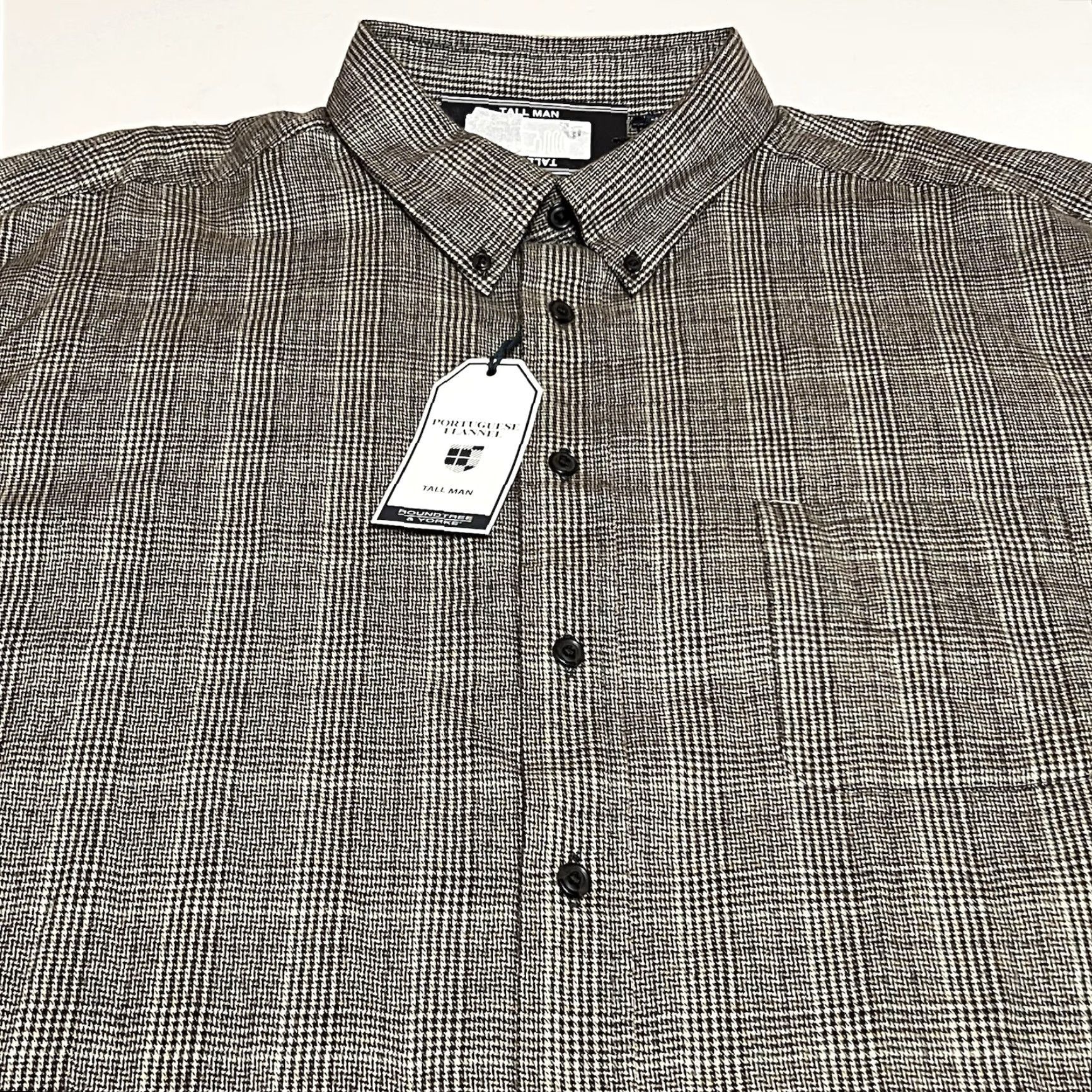 Roundtree & Yorke NWT Roundtree & Yorke Portuguese Flannel Shirt Mens 3XT Tall Houndstooth Size US XXL / EU 58 / 5 - 2 Thumbnail
