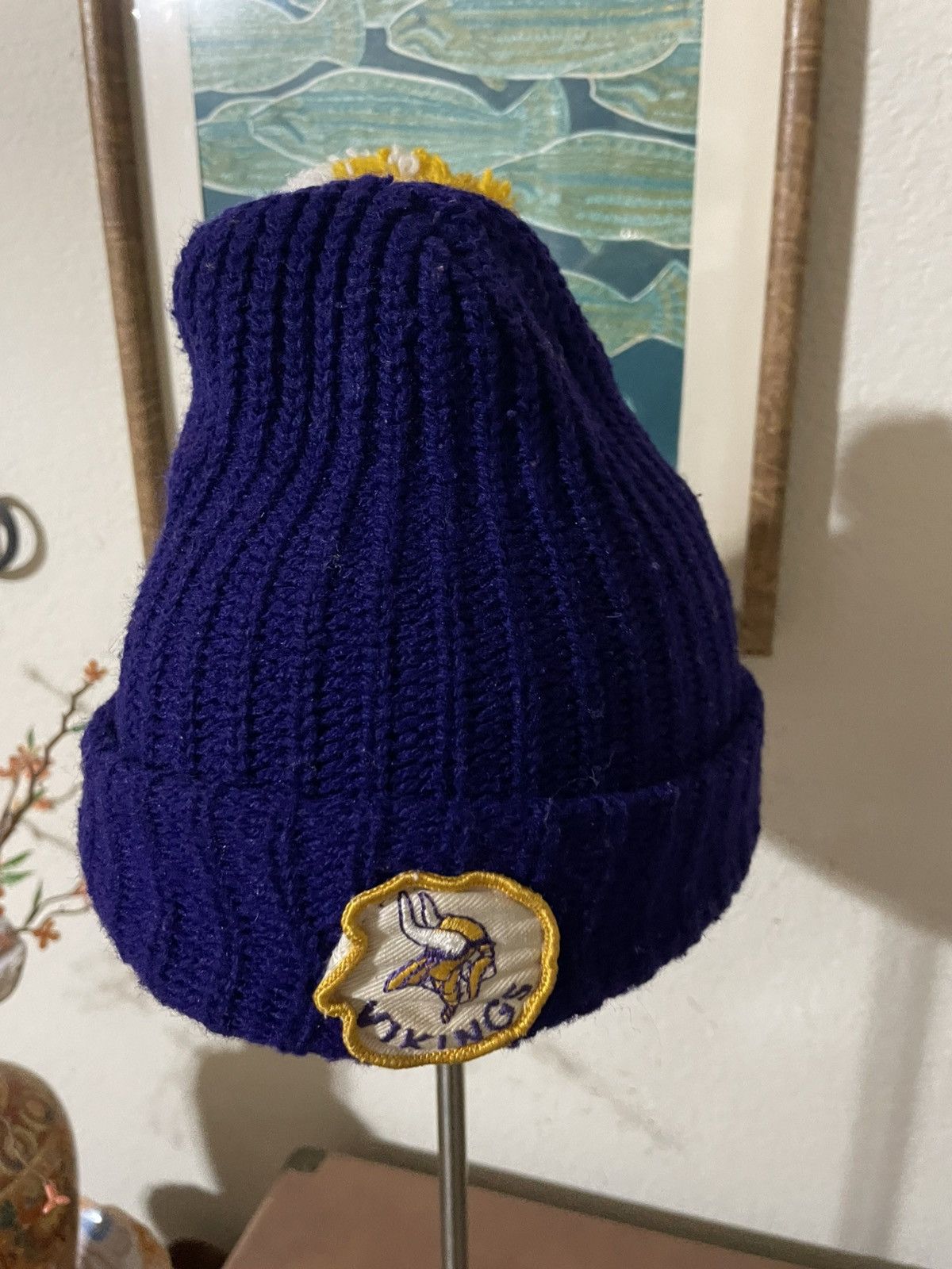 NFL × Vintage Minnesota Vikings Beanie w/ Pom Pom Size ONE SIZE - 2 Thumbnail