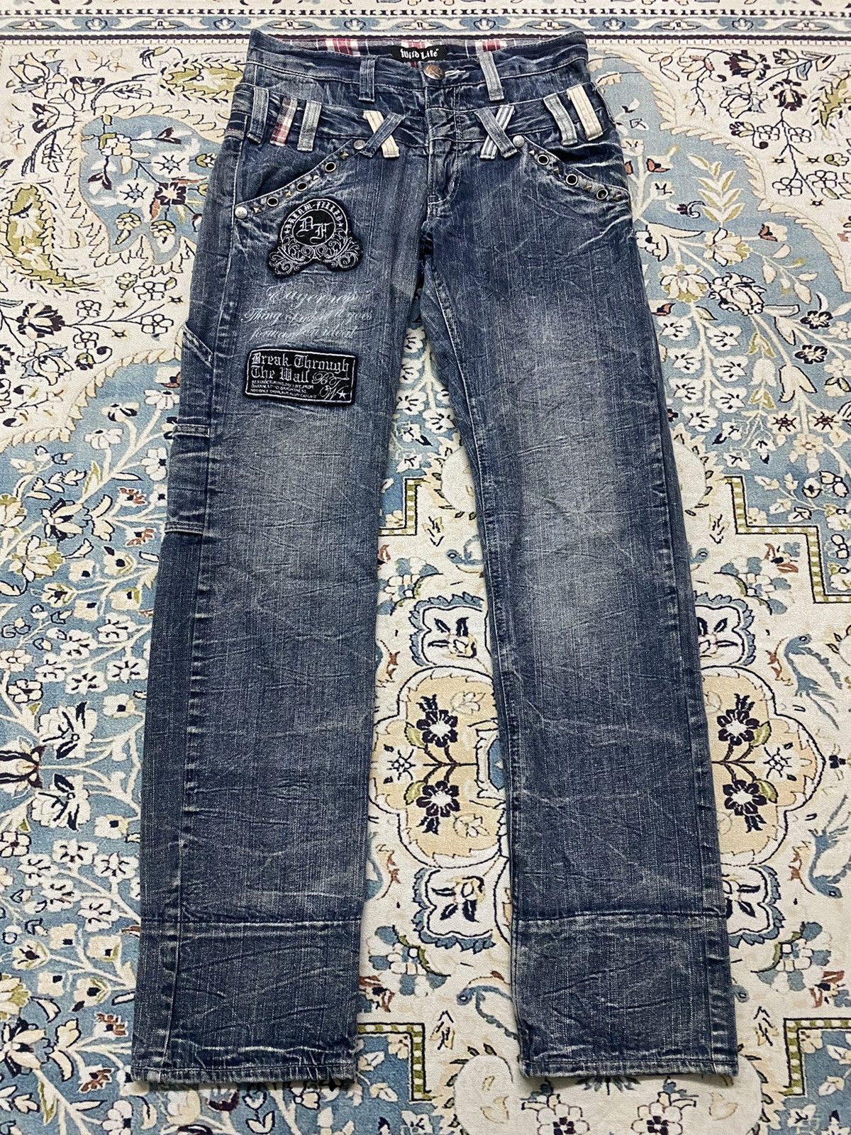 Japanese Brand 🔥 Double Waist Jeans X Wild Life Size US 29 - 1 Thumbnail