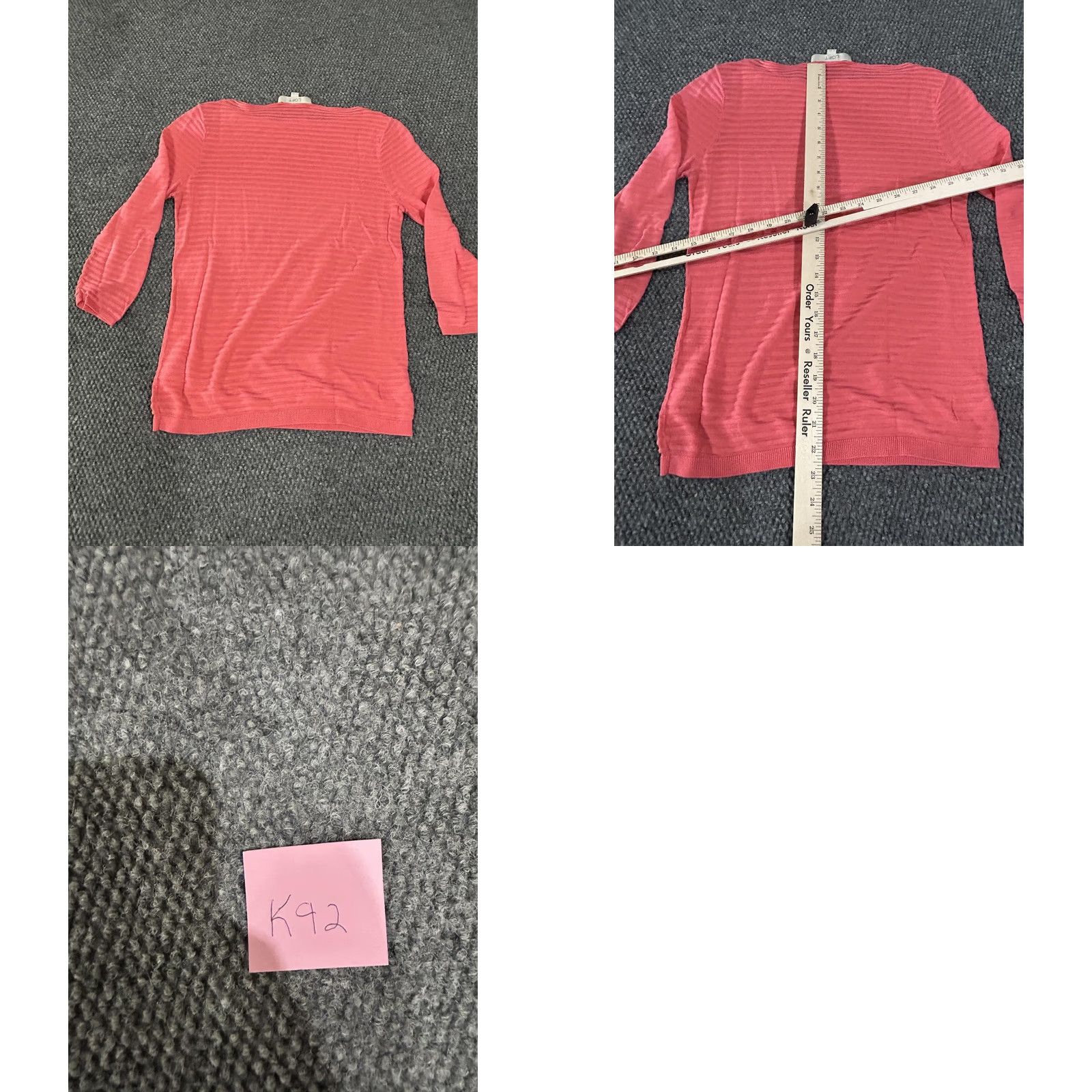 Loft LOFT Sweater Shirt Womens Small Coral Pink 3/4 Sleeve Lightweight Striped Pullover Top Size S / US 4 / IT 40 - 8 Thumbnail
