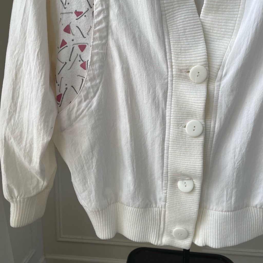 Vintage Vintage 80s Inner View Vneck Cardigan Geometric Dolman Cut M Size M / US 6-8 / IT 42-44 - 3 Thumbnail