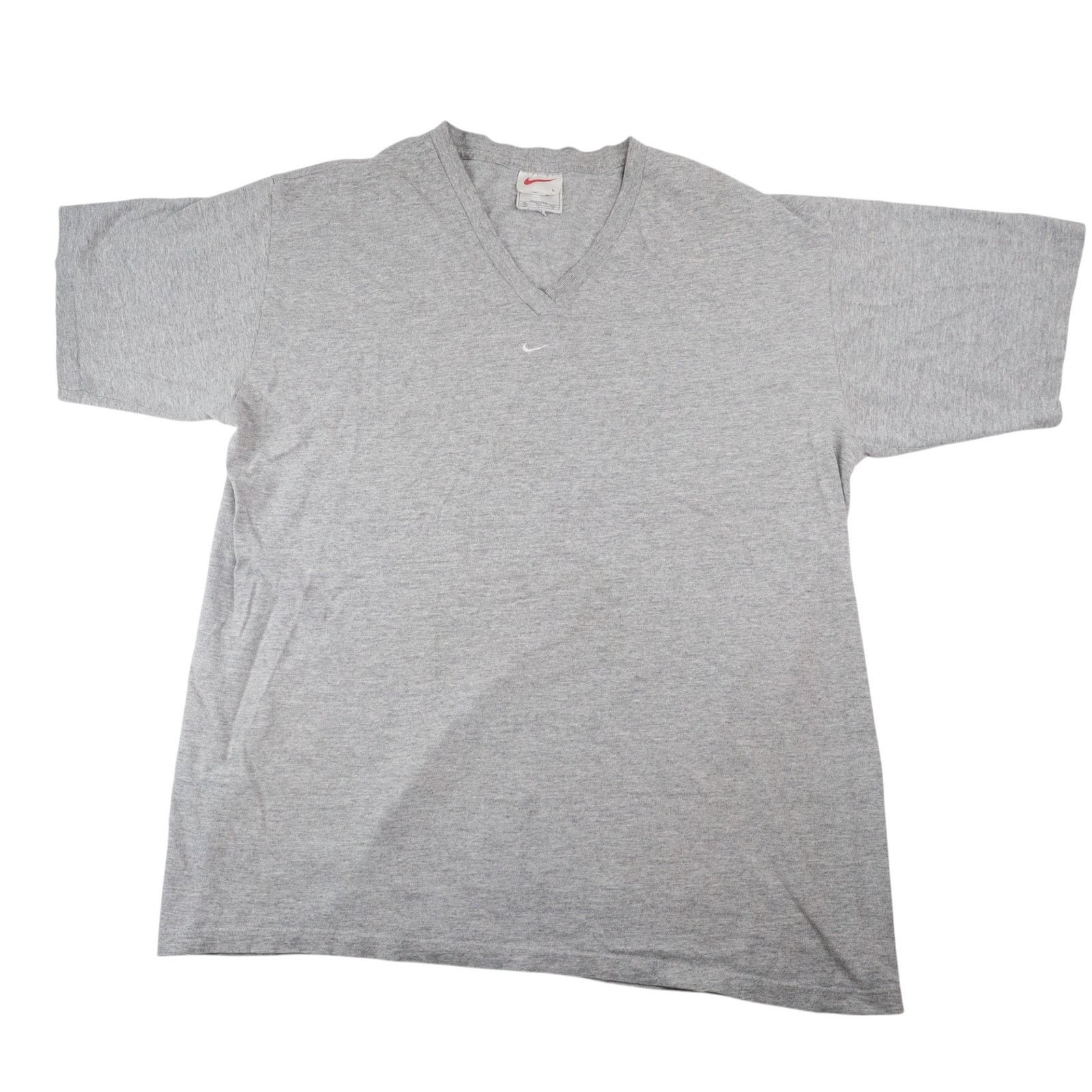Nike × Vintage Vintage 90s Nike Mini Swoosh V Neck T Shirt Size US L / EU 52-54 / 3 - 1 Thumbnail