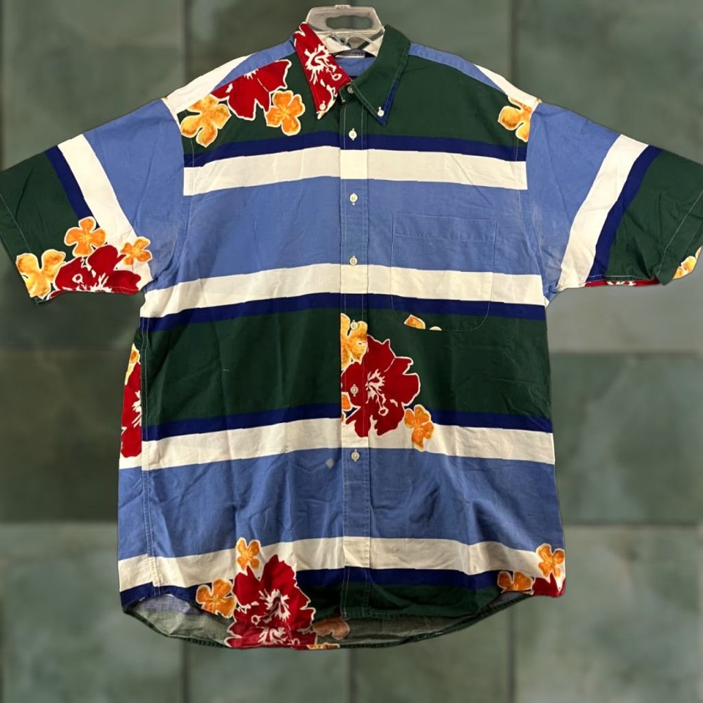 Nautica Vintage Nautica Hawaiian Shirt Men’s L Short Sleeve Cotton Floral 90s Retro Size US L / EU 52-54 / 3 - 1 Thumbnail