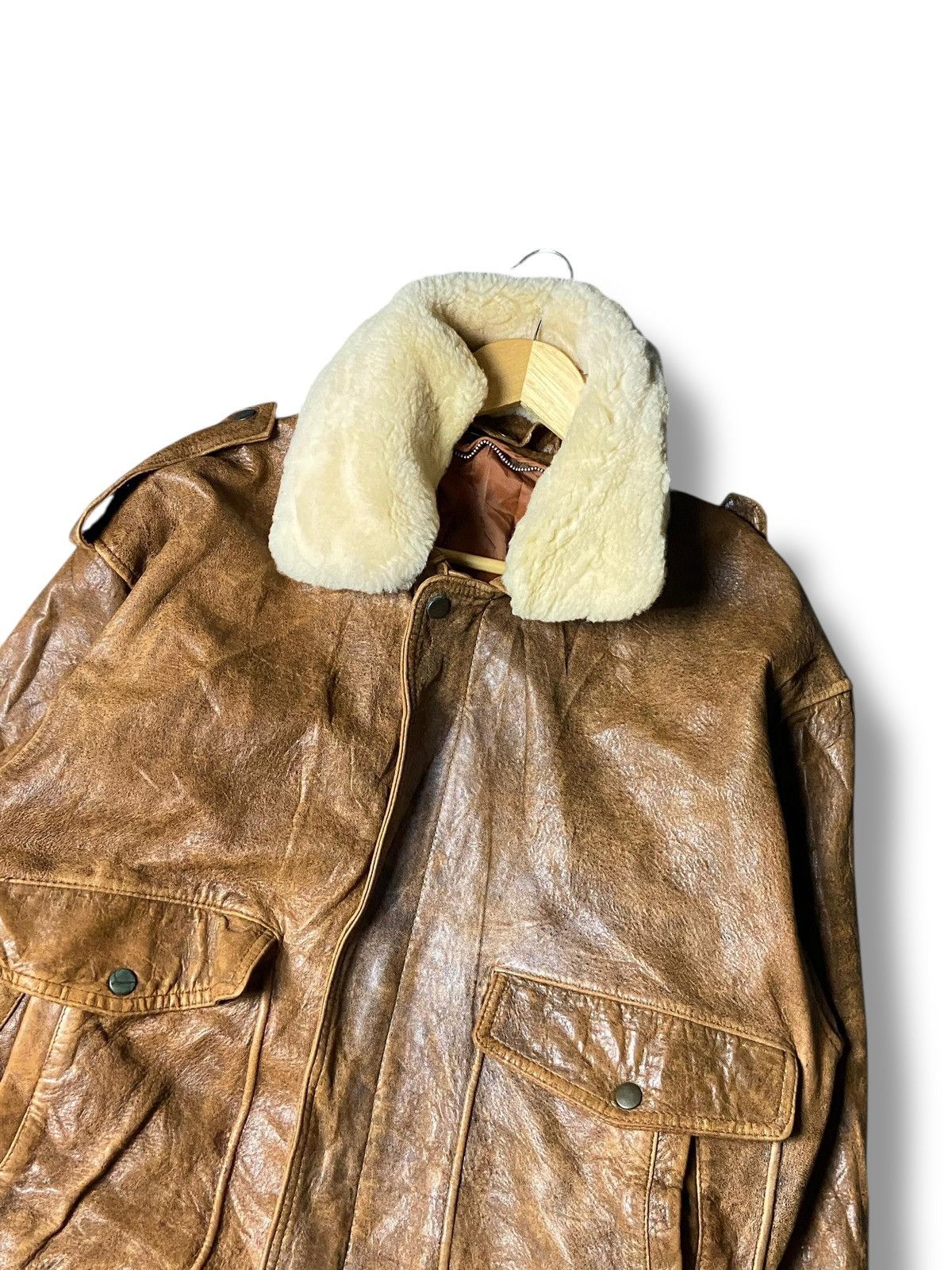 Japanese Brand Japanese Brand Leather Jacket with Sherpa Collar (153) Size US M / EU 48-50 / 2 - 3 Thumbnail