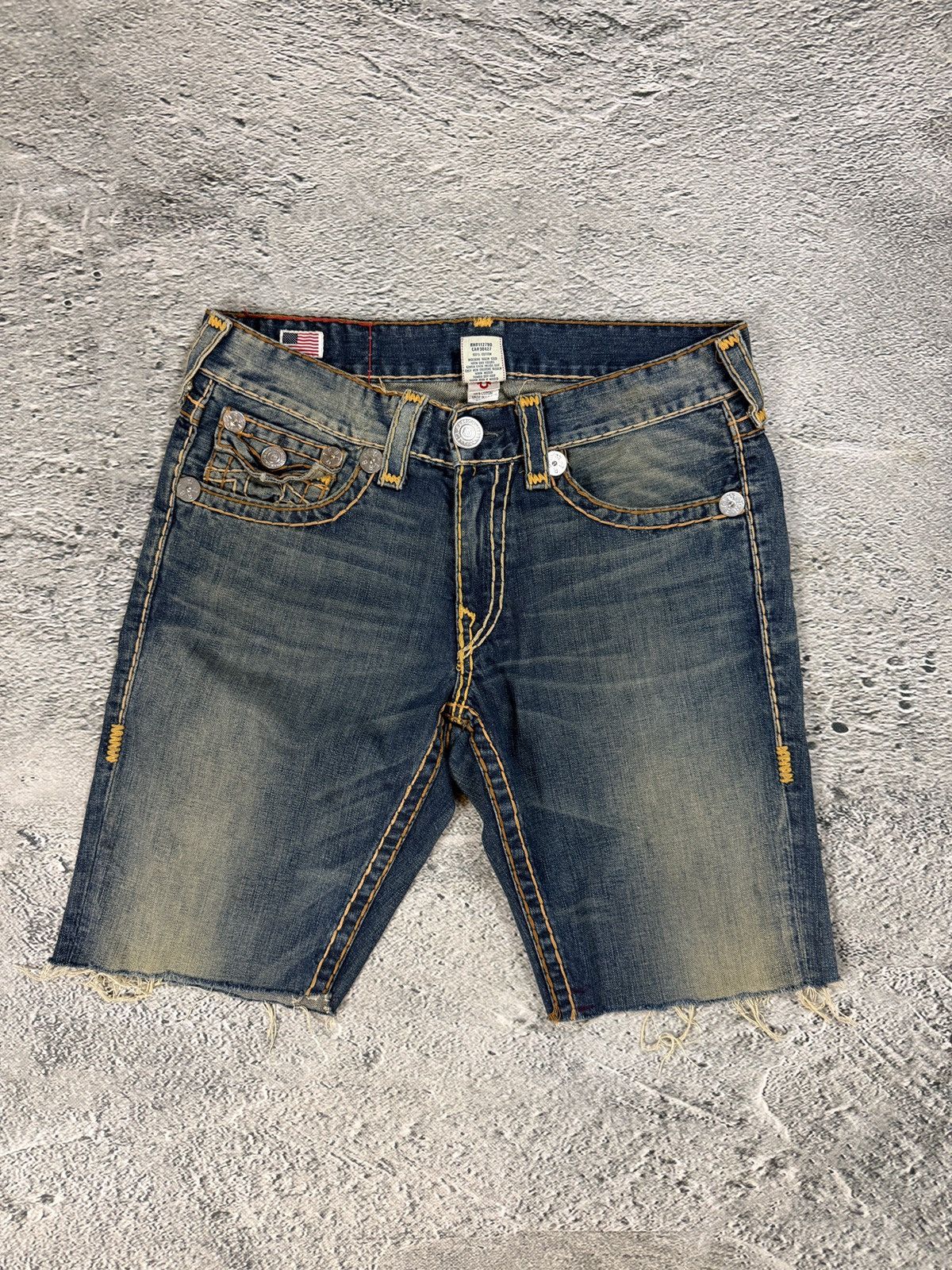 True Religion True Religion jorts denim shorts navy orange stitching Ricky Size US 33 - 5 Thumbnail