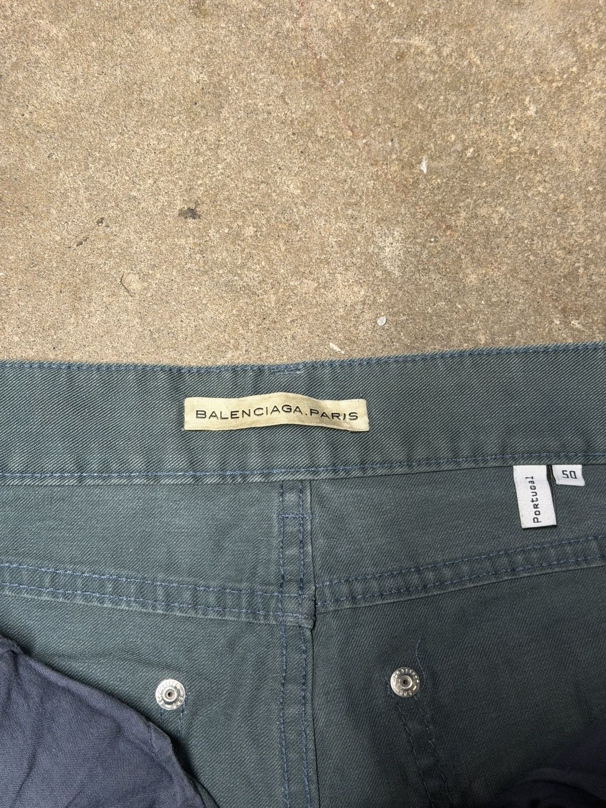 Balenciaga Balenciaga B Logo Slim Fit Twill Pants Green Size 50 (34) Size US 32 / EU 48 - 2 Thumbnail