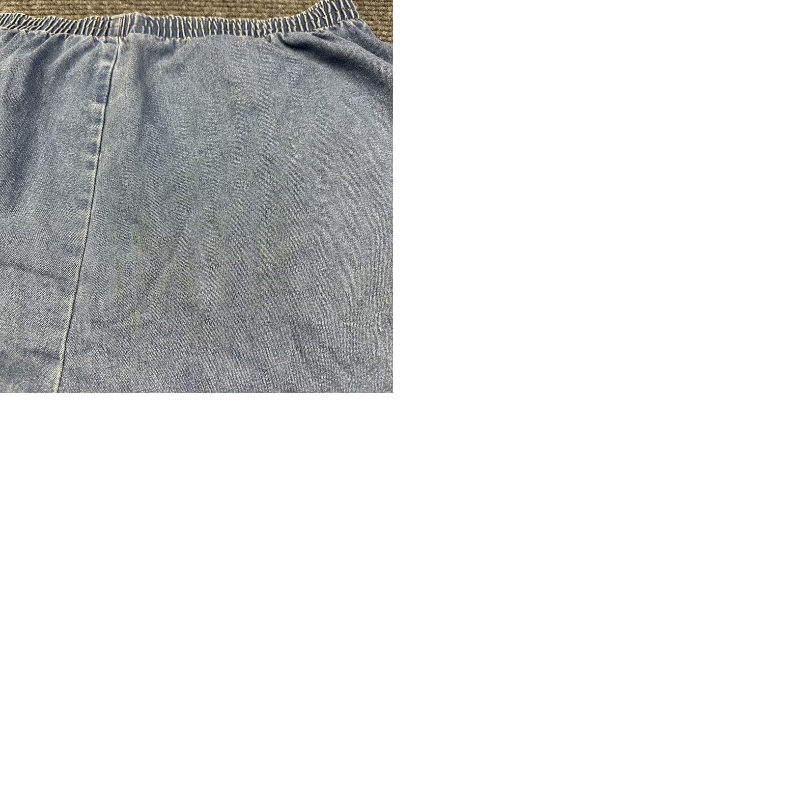 Vintage VINTAGE Womens 90s Denim Shorts Bermuda 20W Blue High Rise Elastic Waist 100% Cotton Size 42" / US 20 - 9 Thumbnail
