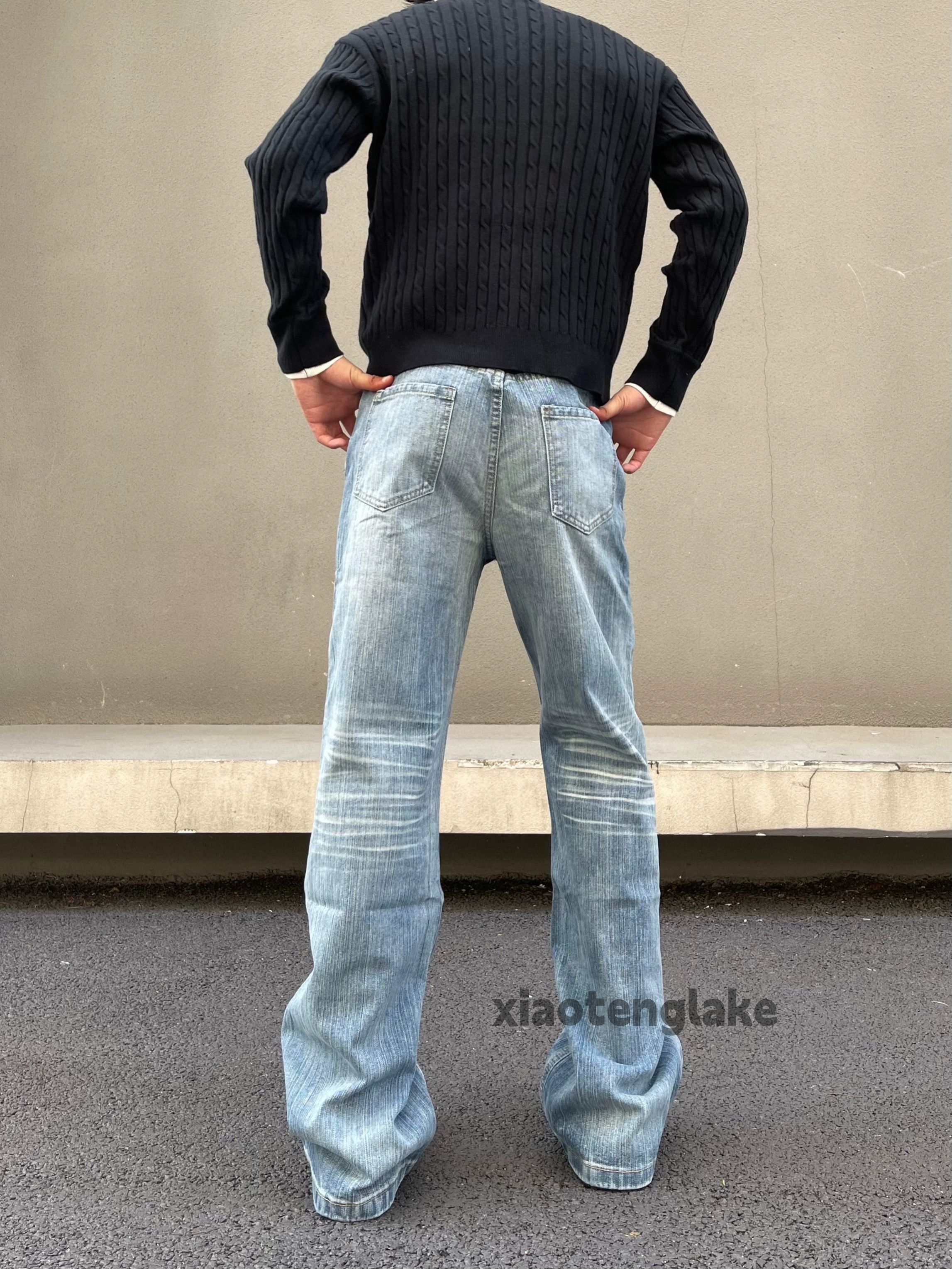 xtl washed faded punk grunge distressed hiphop jeans