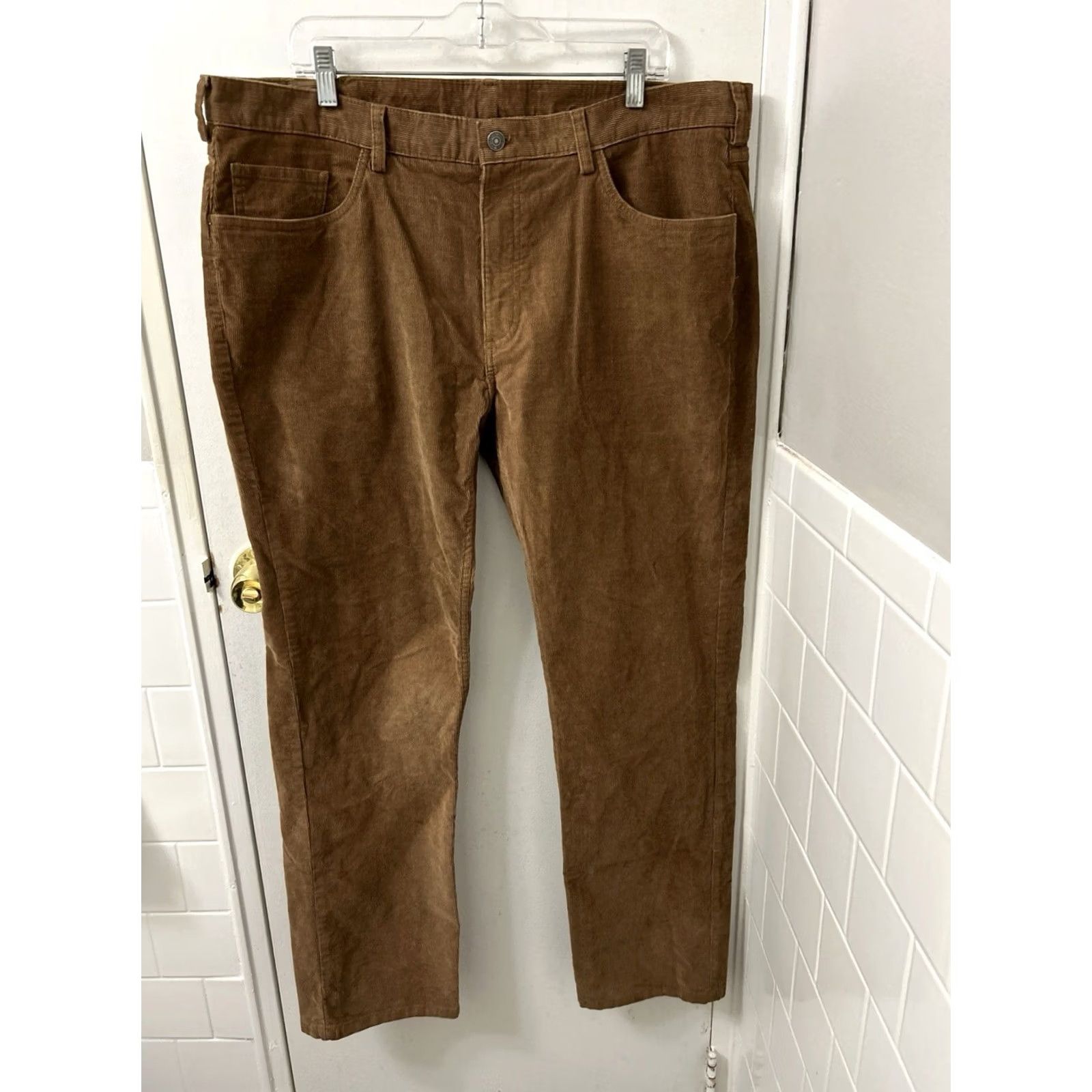 Brooks Brothers Brooks Brothers Mens 40x32 Brown Stretch Straight Leg 5 Pocket Corduroy Pants Size US 40 / EU 56 - 2 Thumbnail