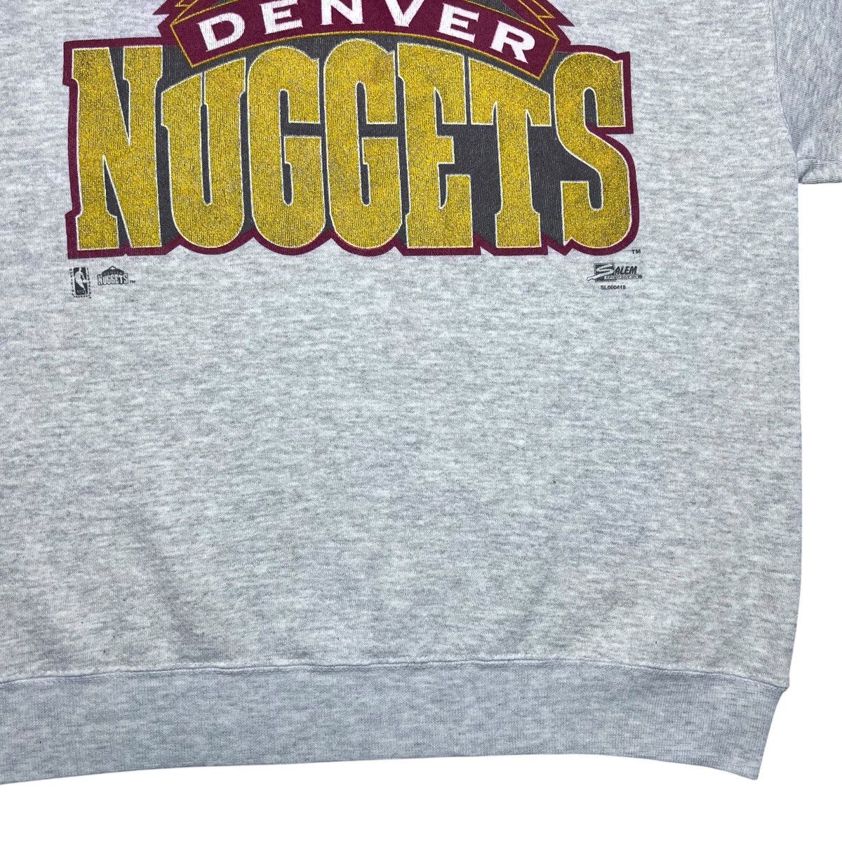 NBA × Salem Sportswear × Vintage 1990s NBA Denver Nuggets Logo Salem Sportswear Sweatshirt Size US L / EU 52-54 / 3 - 7 Thumbnail