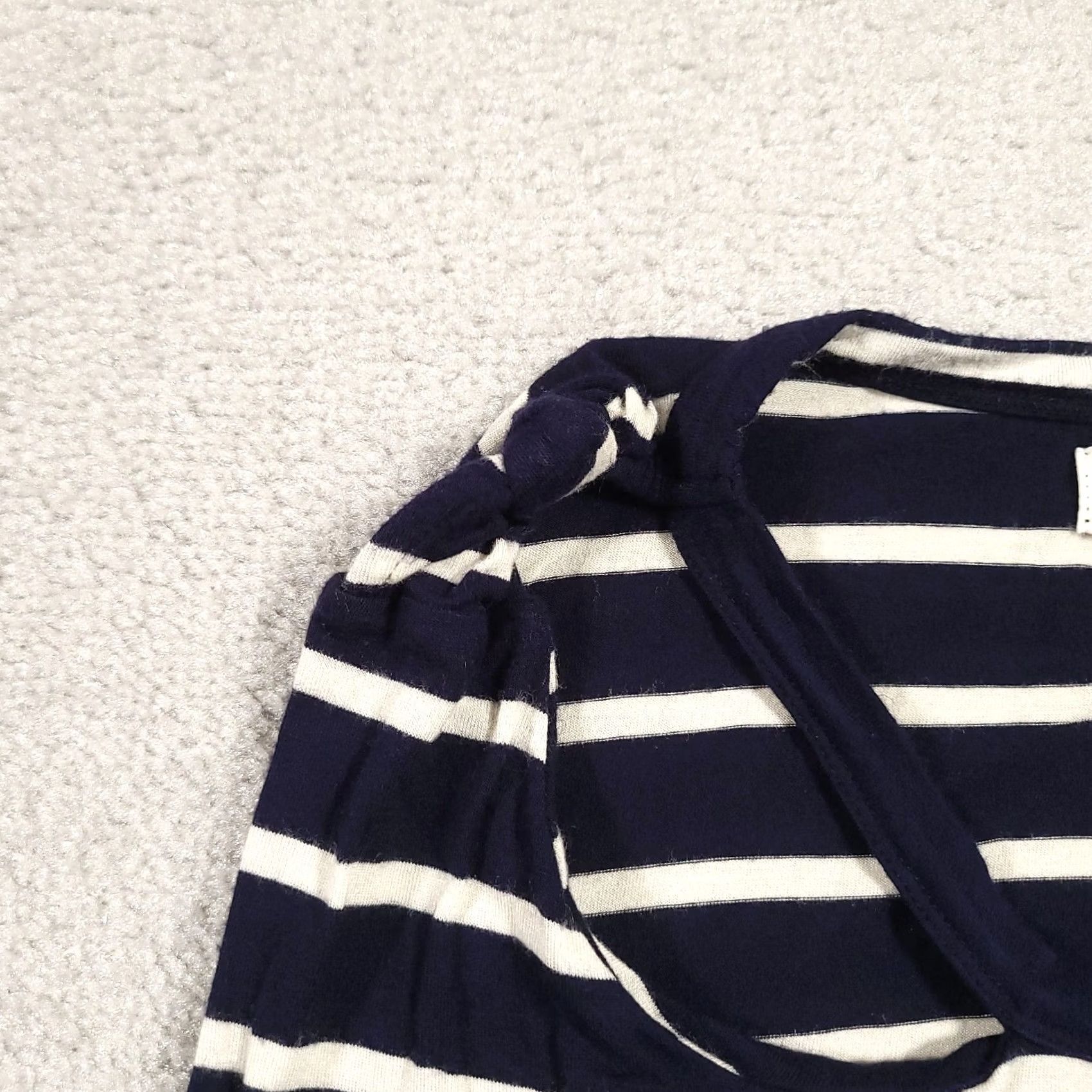 Vintage Maurices 24/7 Tank Top Shirt Womens Large Blue Striped Scoop Neck Stretch Tank Size L / US 10 / IT 46 - 4 Thumbnail
