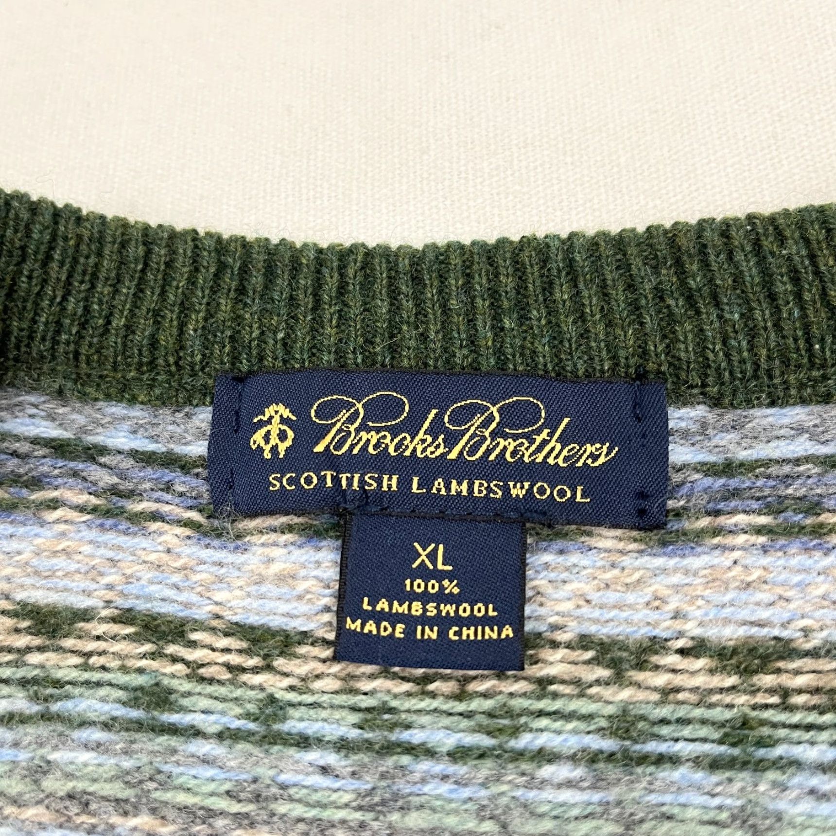 Brooks Brothers Brooks Brothers Vest Sweater Mens XL Green Fair Isle Wool Knit V-Neck Classic Preppy All Seasons Lightweight Breathing Size US XL / EU 56 / 4 - 2 Thumbnail