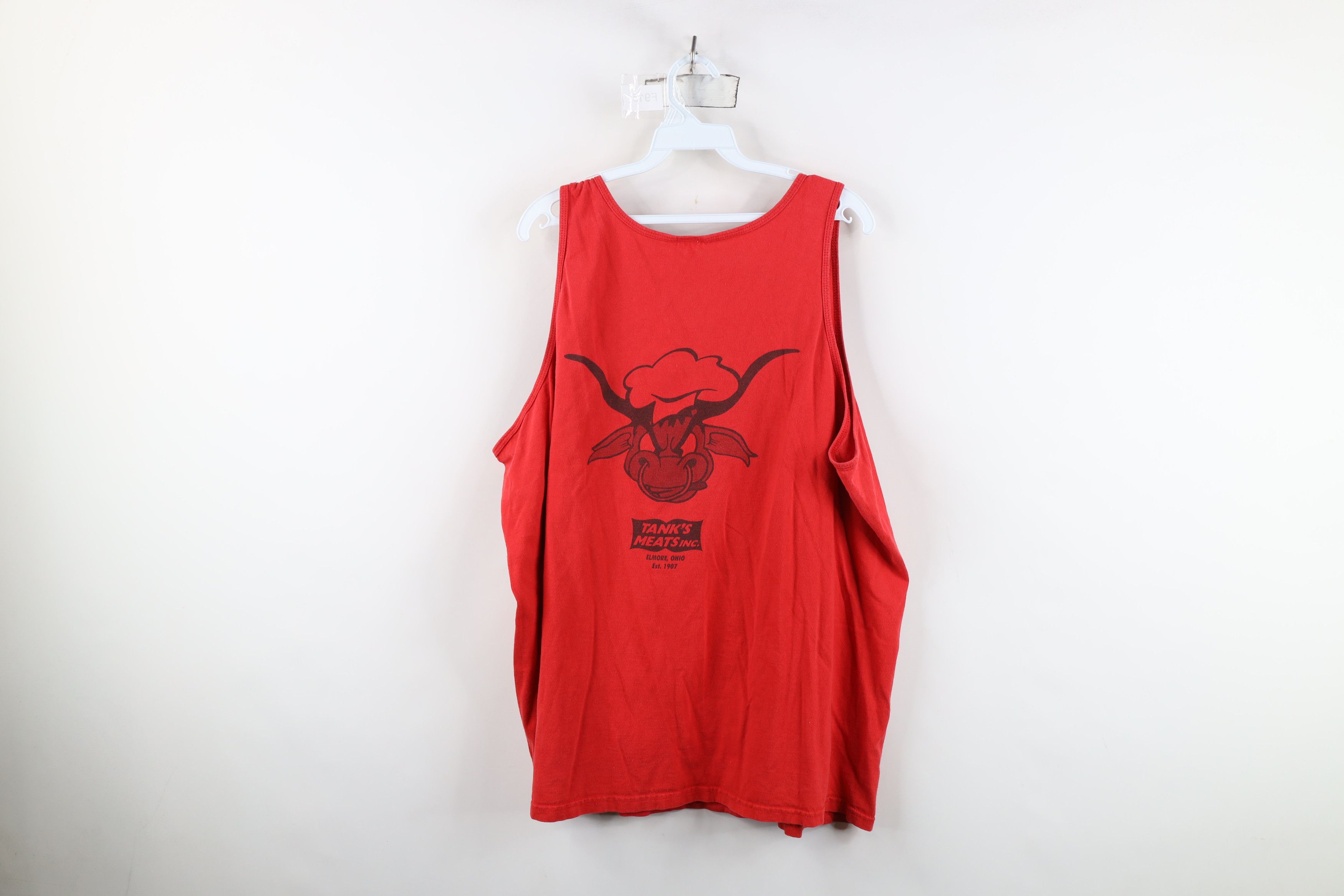 Vintage Vintage 90s Spell Got Meat Carnivore Tank Top T-Shirt Red Size US XXL / EU 58 / 5 - 12 Thumbnail