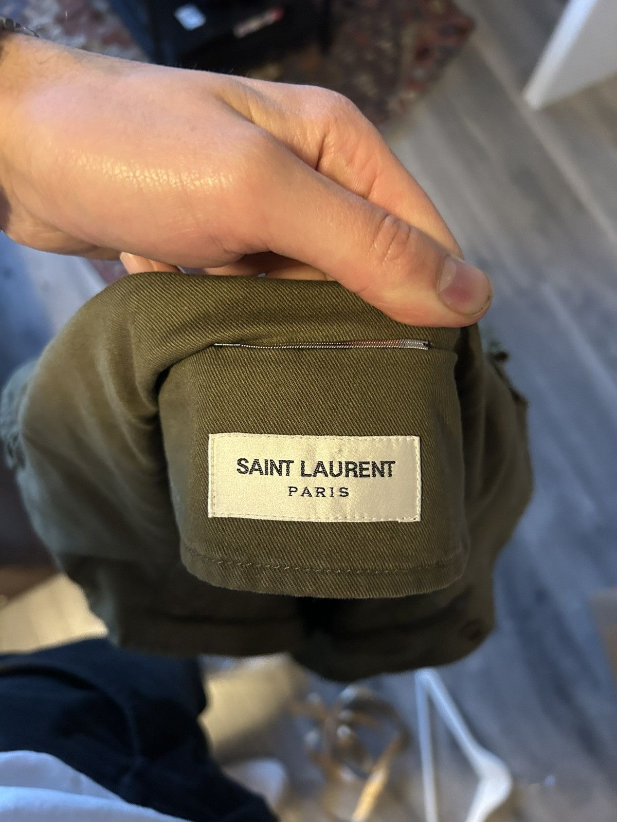 Saint Laurent Paris Saint Laurent Military Hooded Jacket with Embroidered Patch Size US M / EU 48-50 / 2 - 11 Thumbnail