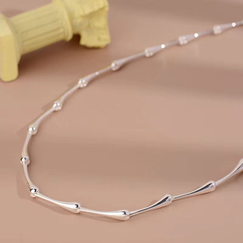 Jewelry Minimalist Bamboo Clavicle Chain Necklace Size ONE SIZE - 3 Thumbnail