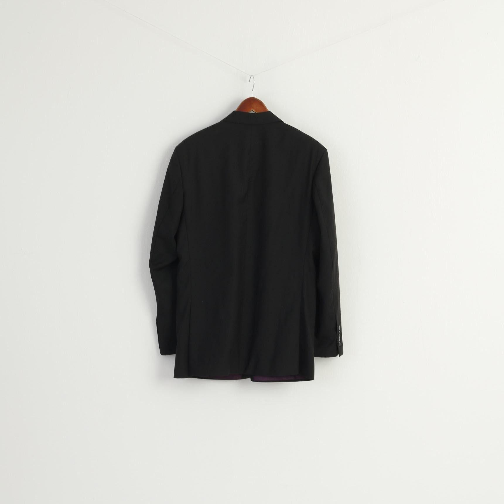Katharine Hamnett London Katharine Hamnett Men 42 Blazer Black Wool 9207 Size 42R - 7 Thumbnail