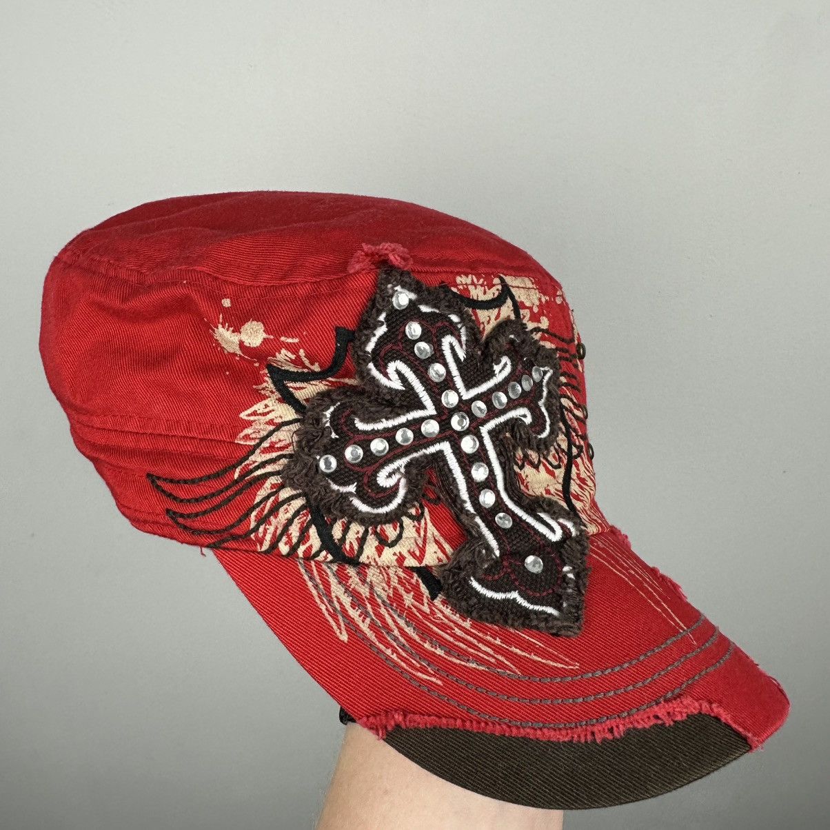 Vintage Vintage 90’s Cross On Red Army Cadet Y2K Ref Cap Size ONE SIZE - 4 Thumbnail