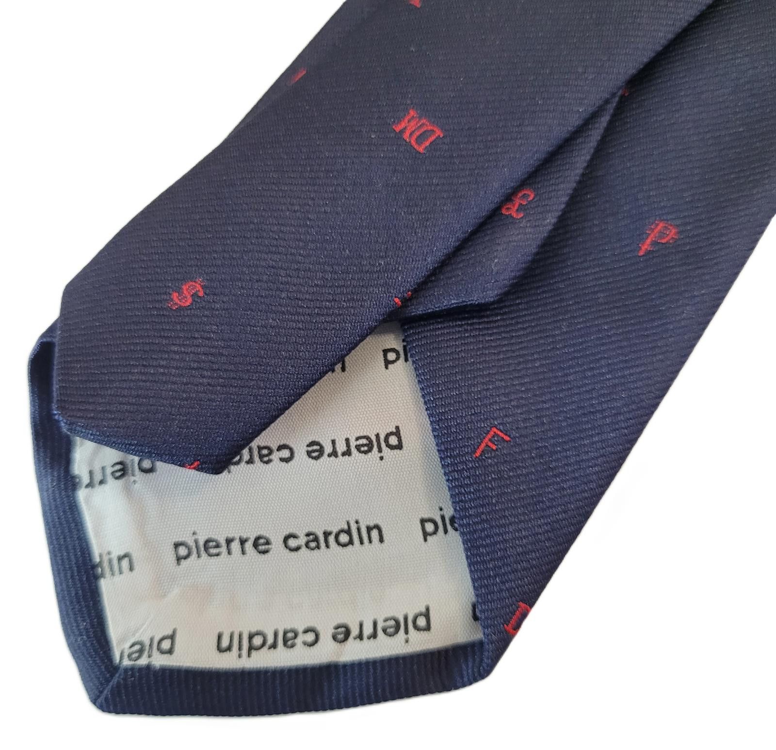 Pierre Cardin Pierre Cardin Silk Necktie Navy w/Red Currency Symbols & Box Size ONE SIZE - 4 Thumbnail