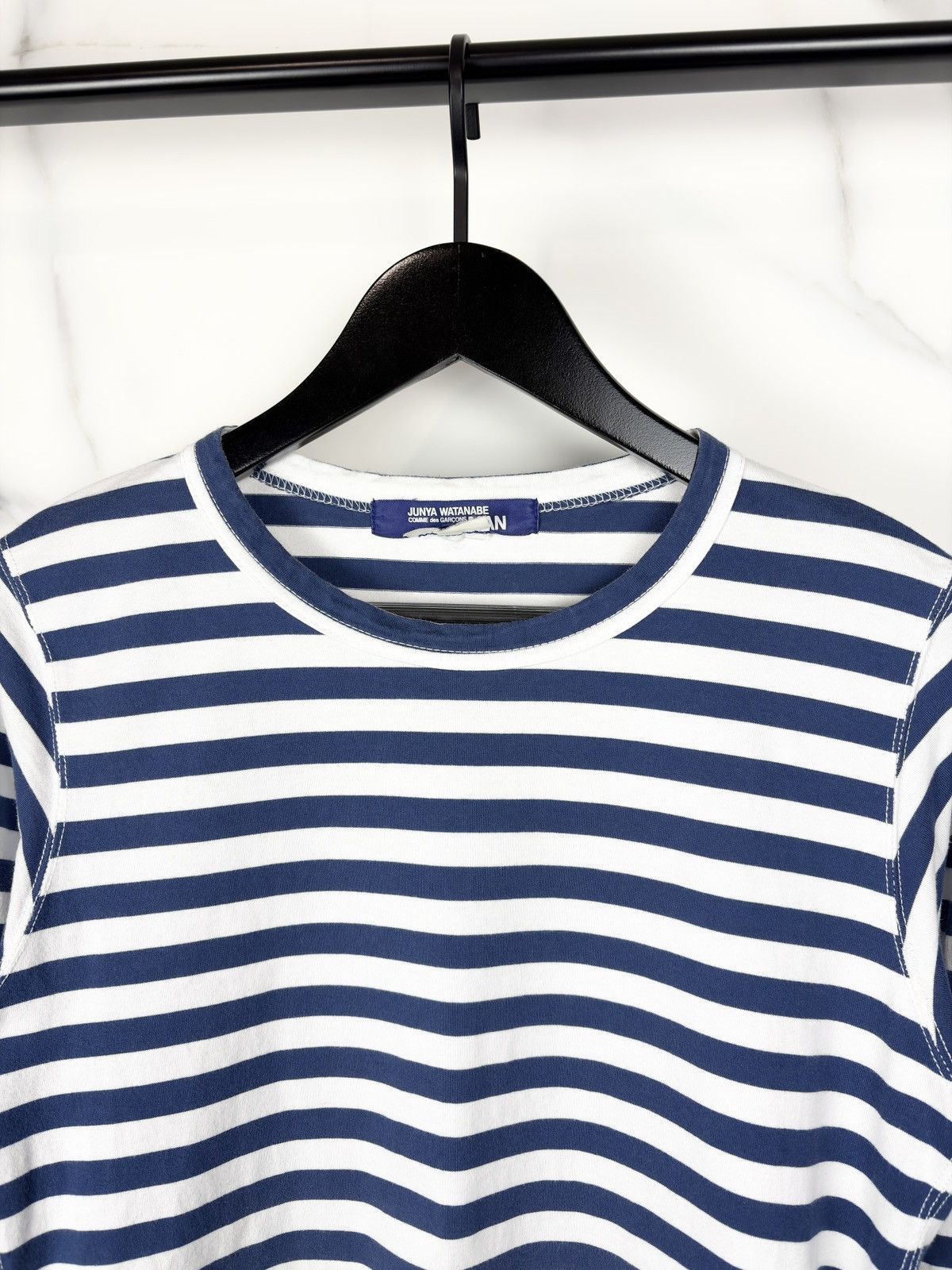 Junya Watanabe SS13 Junya Watanabe Striped Longsleeve Tshirt Navy Size US M / EU 48-50 / 2 - 3 Thumbnail
