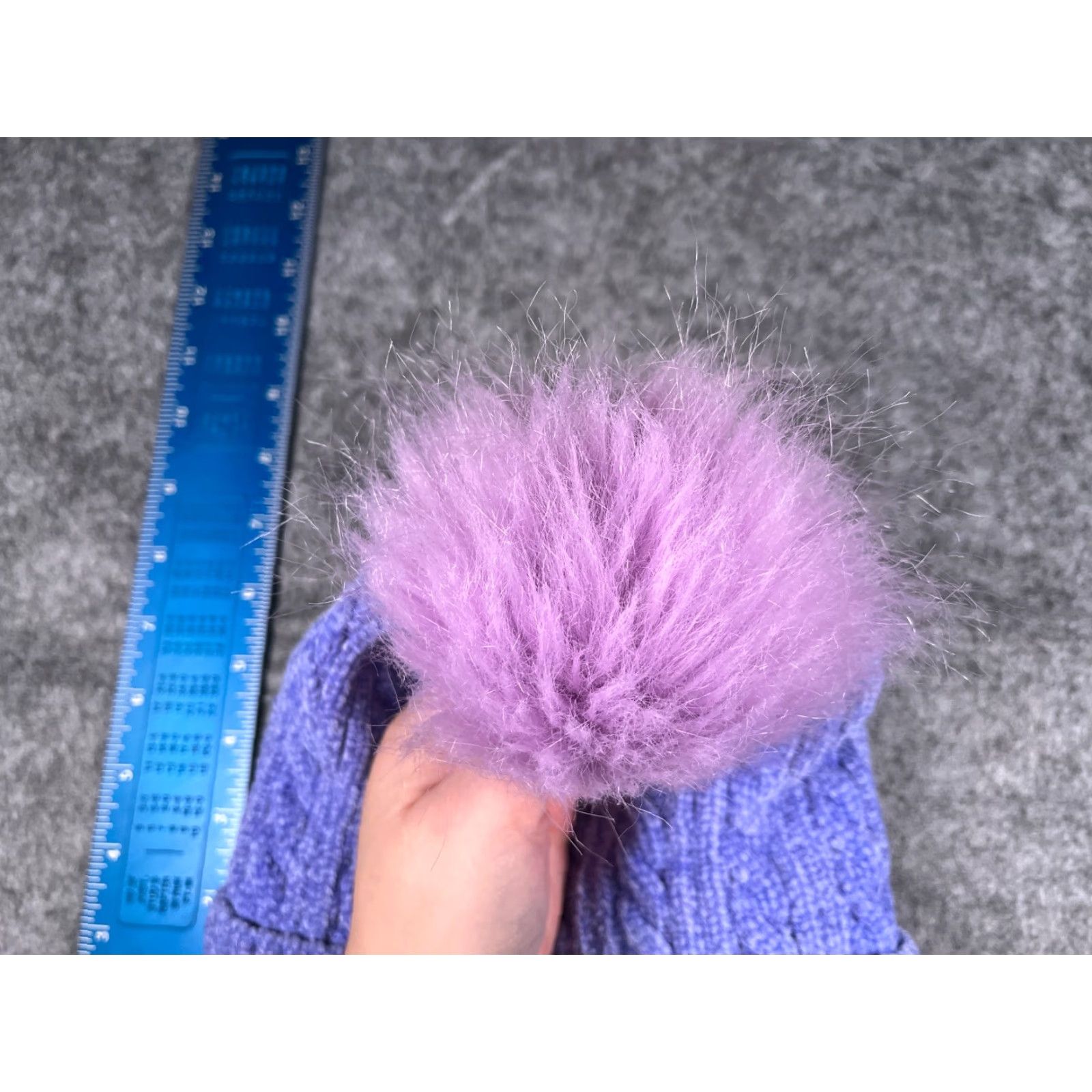 Vintage Page One Beanie Toque Women One Size Purple Cable Knit Nylon Polyester Ski Size ONE SIZE - 4 Thumbnail
