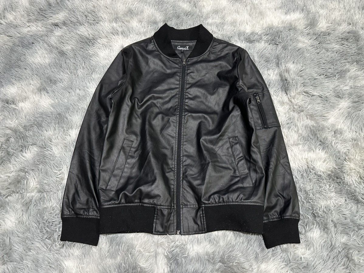 Japanese Brand 🔥Sick Y2K Cavaria Ma-1 Bomber Faux Leather Jacket Goth Punk Size US L / EU 52-54 / 3 - 1 Thumbnail