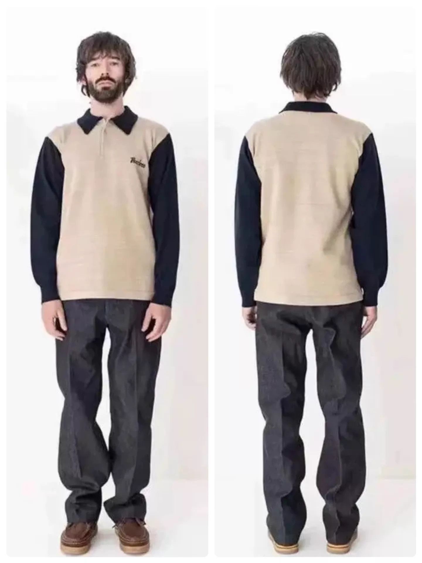 Visvim VISVIM 22ss GODFREY Knit L/S Navy Oat Colorblock Size US L / EU 52-54 / 3 - 9 Thumbnail