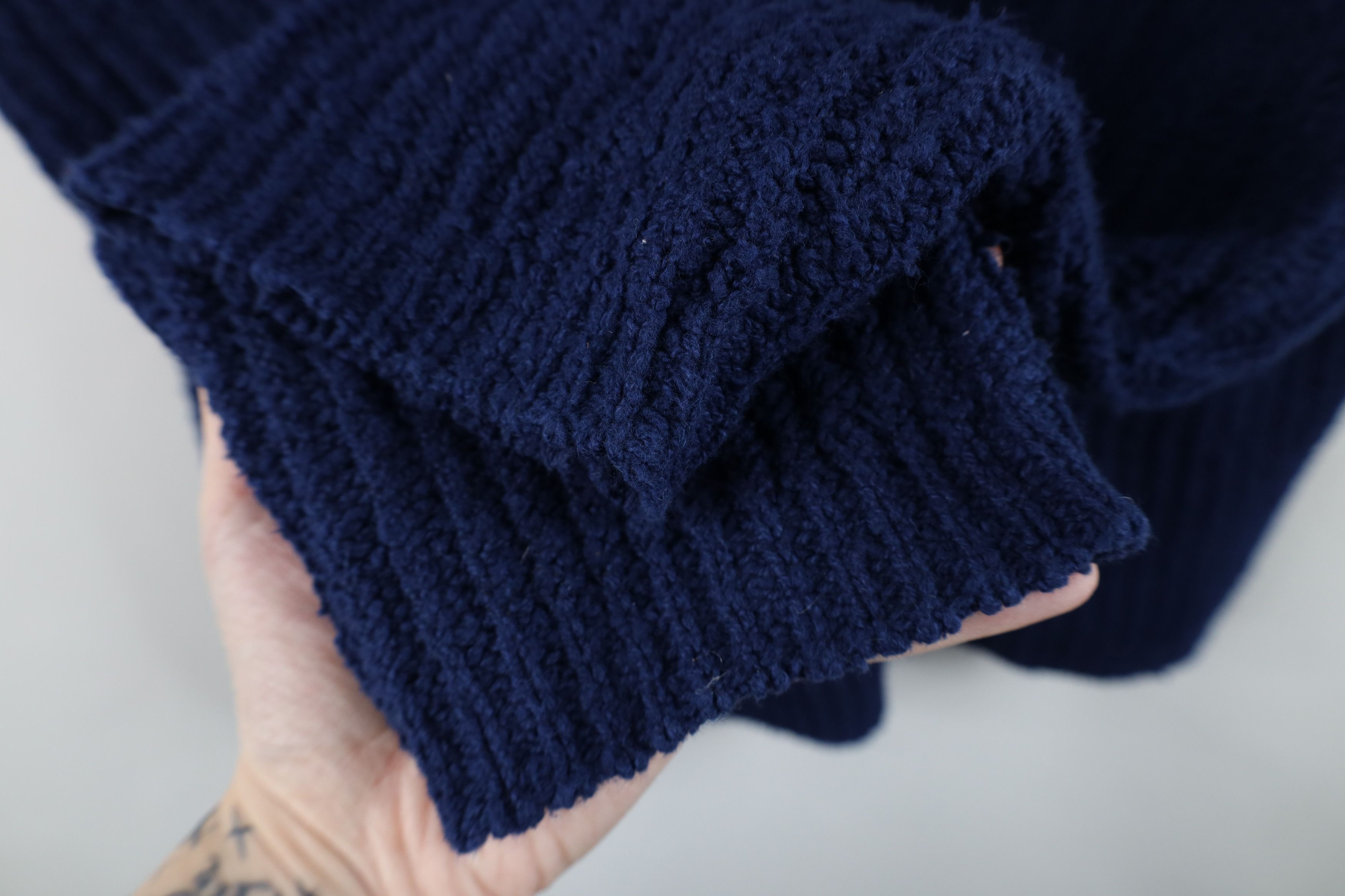 Vintage Vintage 90s Streetwear Chunky Ribbed Knit Sweater Blue USA Size L / US 10 / IT 46 - 5 Thumbnail
