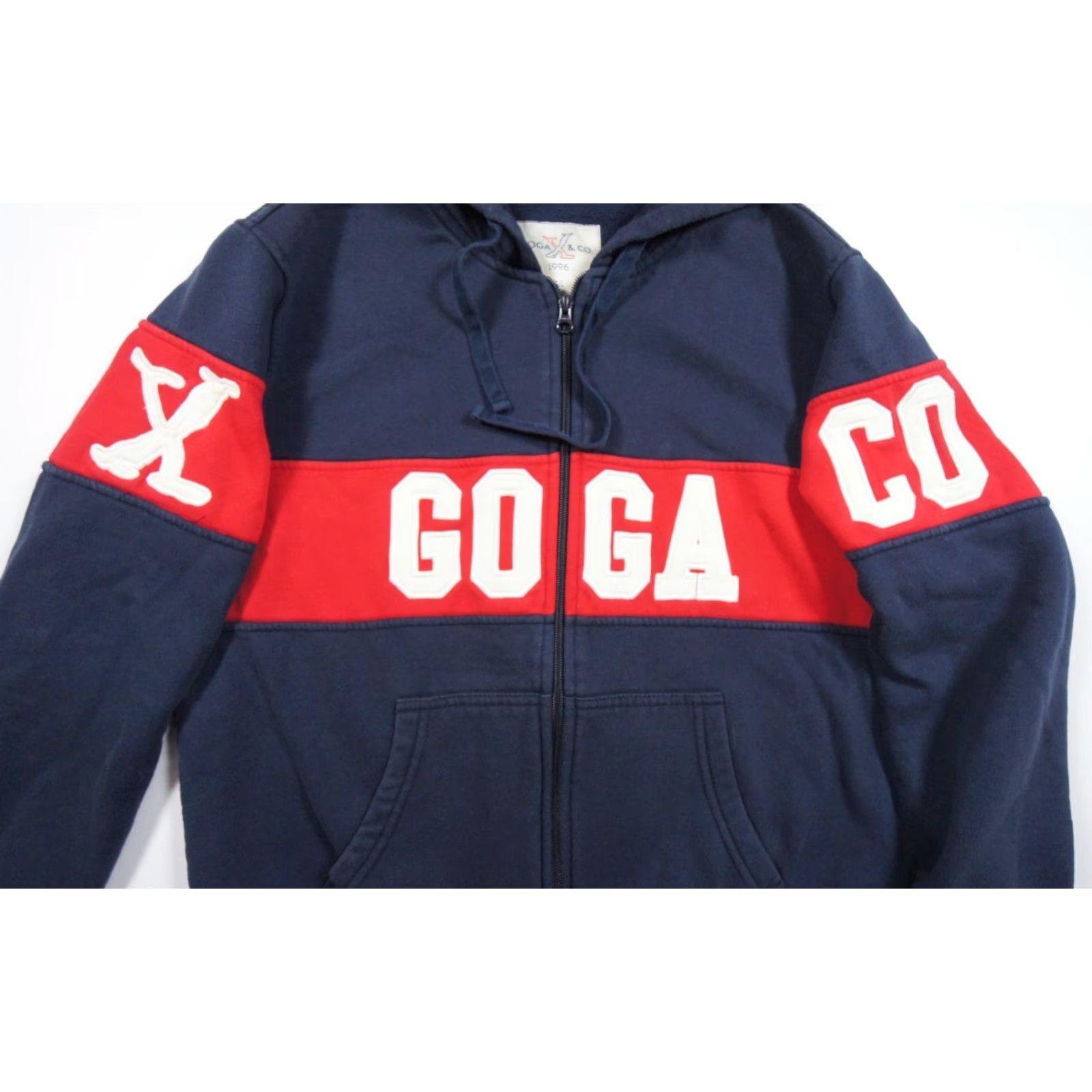 CO Goga & Co Hoodie Mens Large Blue Full Zip Colorblock Sweater Designer Sweatshirt Jacket Size US L / EU 52-54 / 3 - 3 Thumbnail