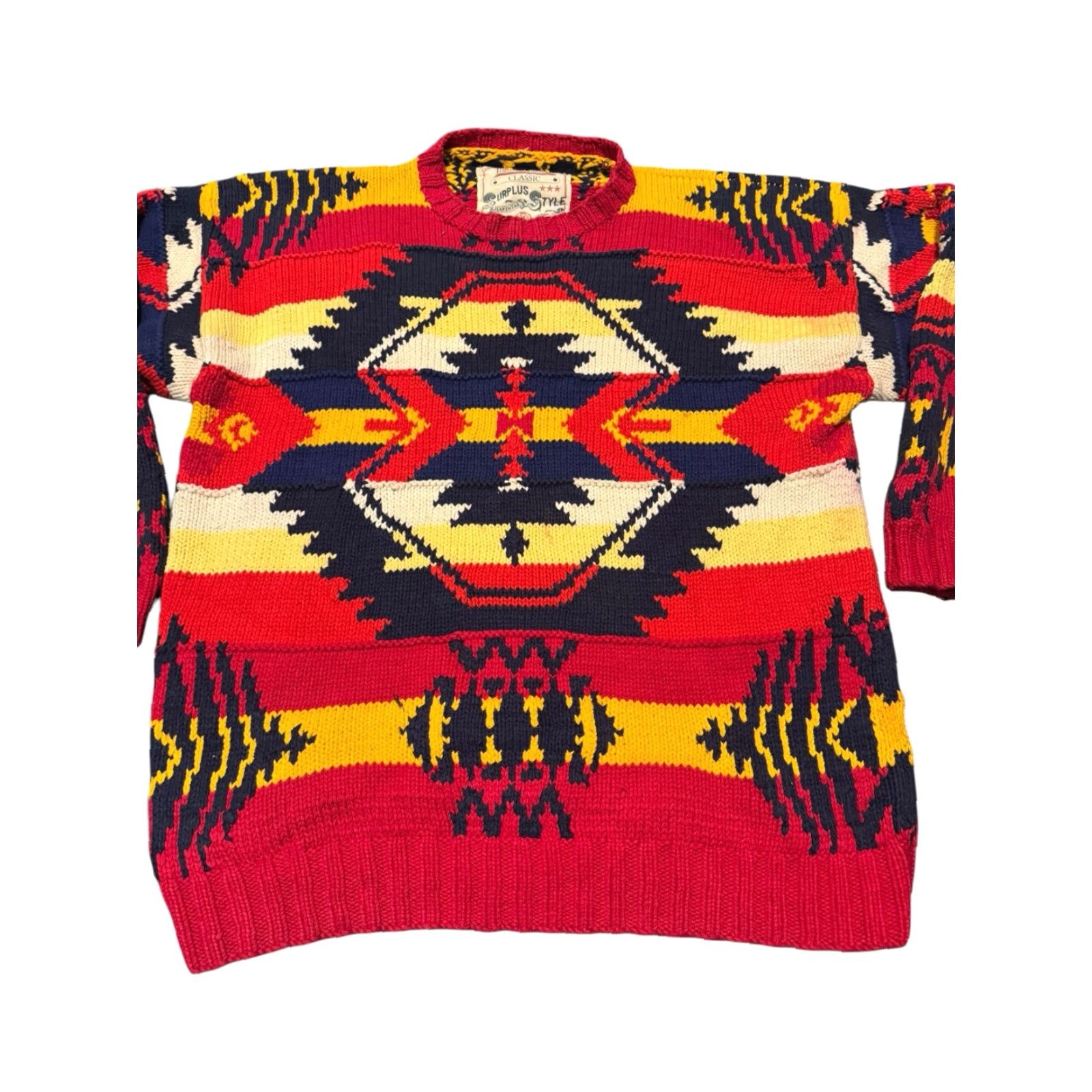 Tommy Hilfiger VINTAGE Tommy Hilfiger Classic Surplus Style Aztec Print Pullover Sweater L Rare Mens Size US L / EU 52-54 / 3 - 2 Thumbnail